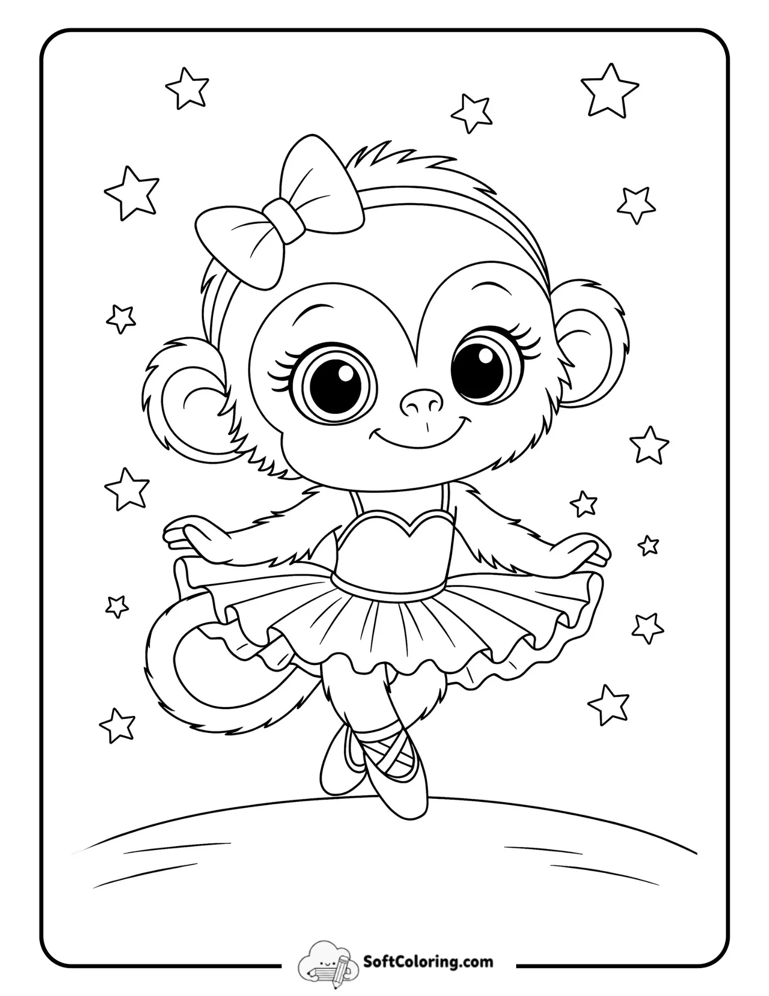 Starry Ballerina Monkey Cute