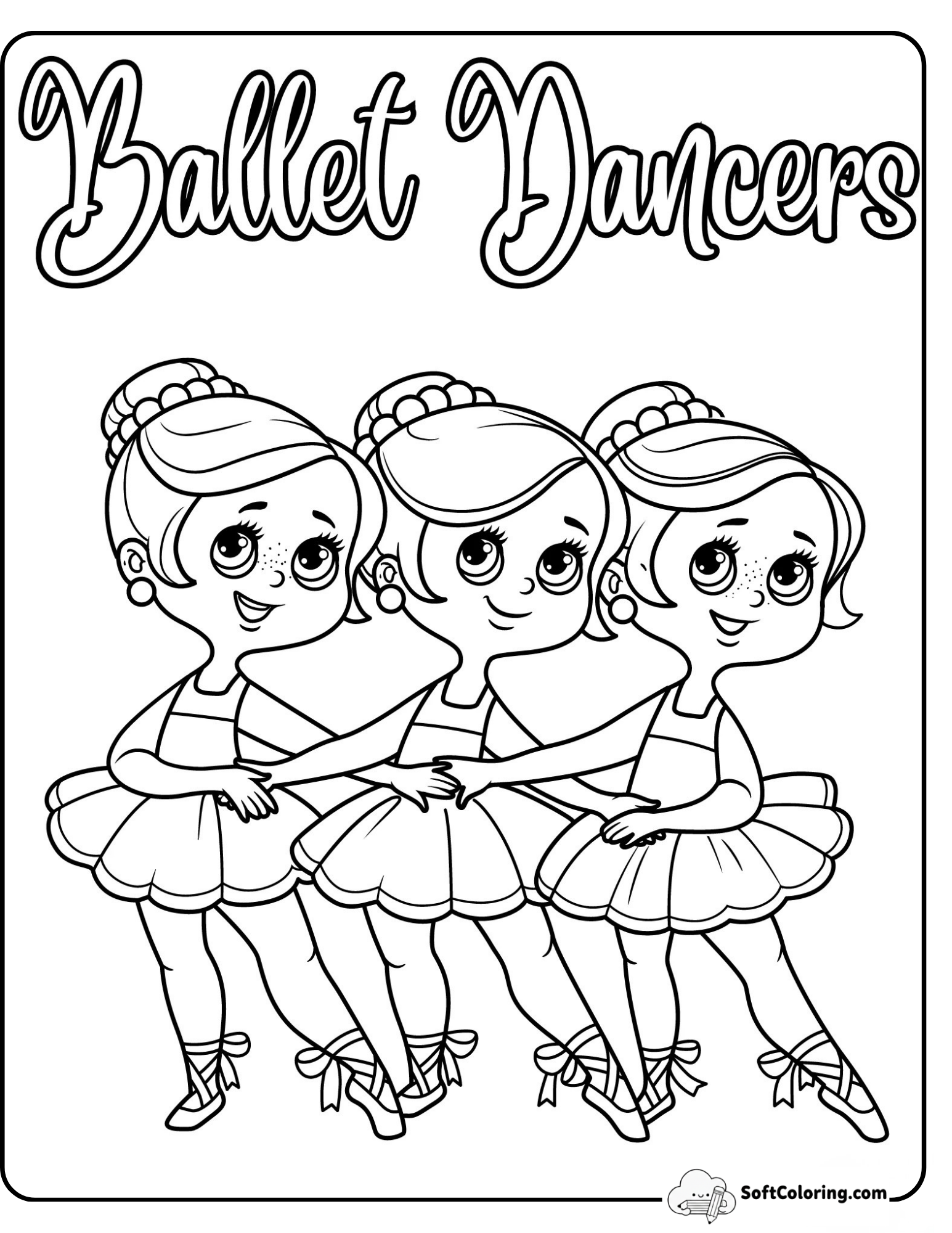 Three Cute Ballet Dancers Performing