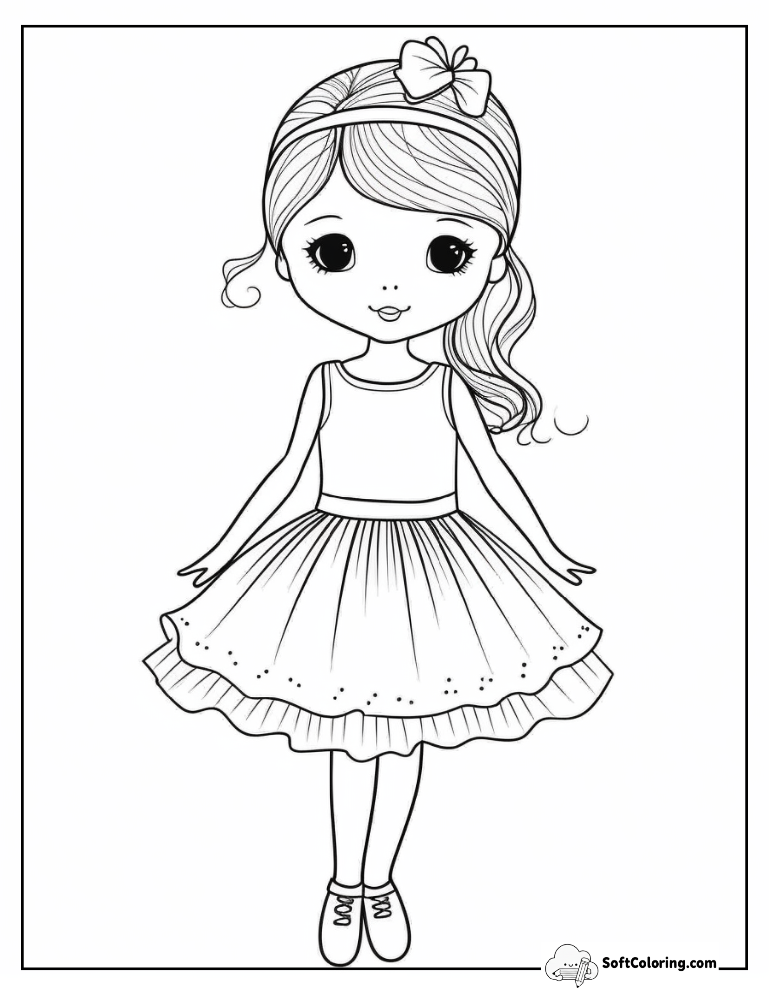 Toddler Ballerina In Simple Ballet Dress