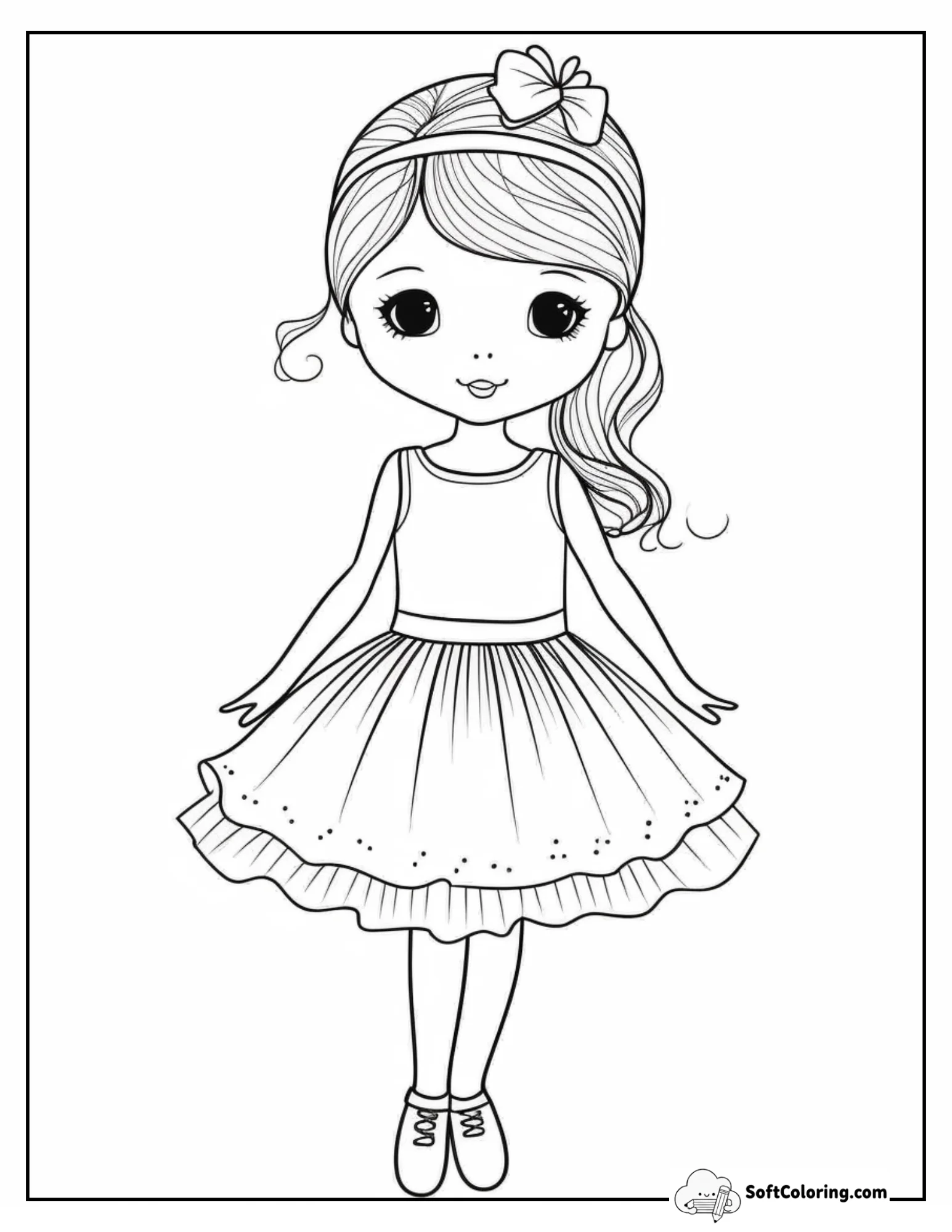 Toddler Ballerina In Simple Ballet Dress