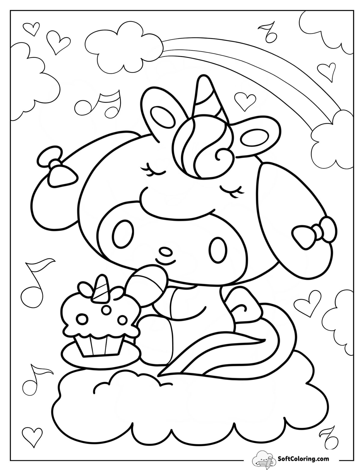 Unicorn My Melody Eating Cupcake