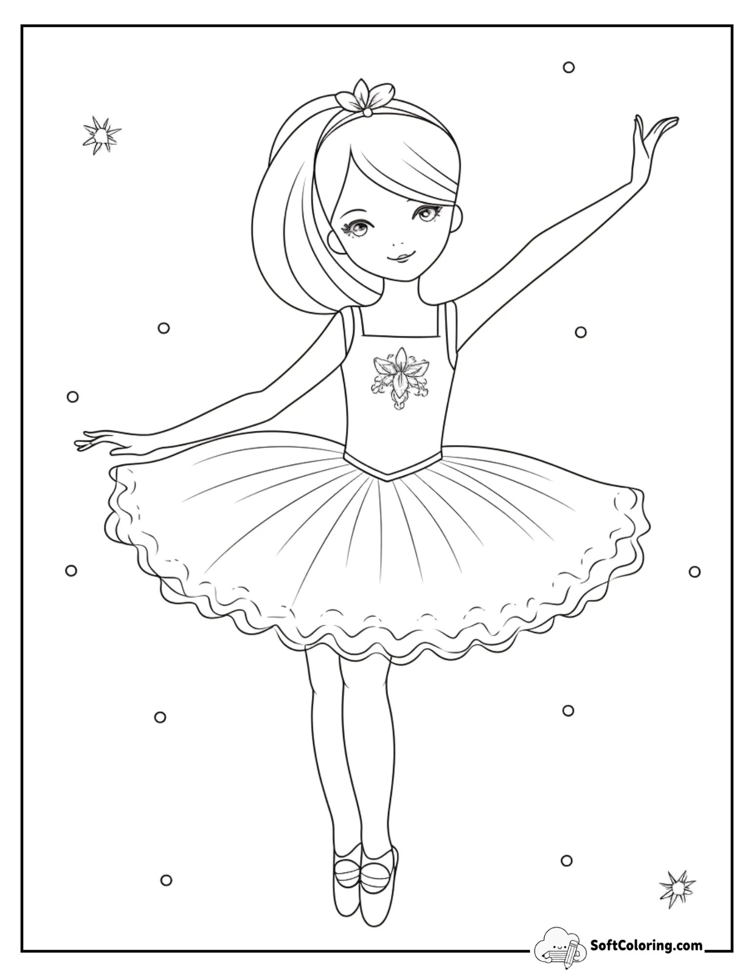 Young Ballerina Performing A Beautiful Jump