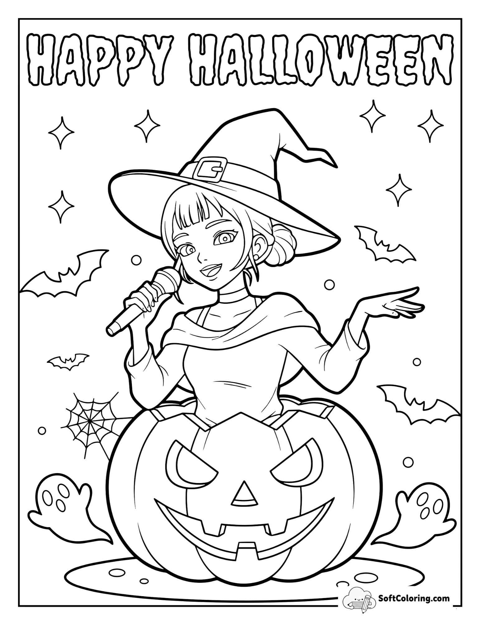 Zoey On Halloween Witch Hat, Pumpkin Stage
