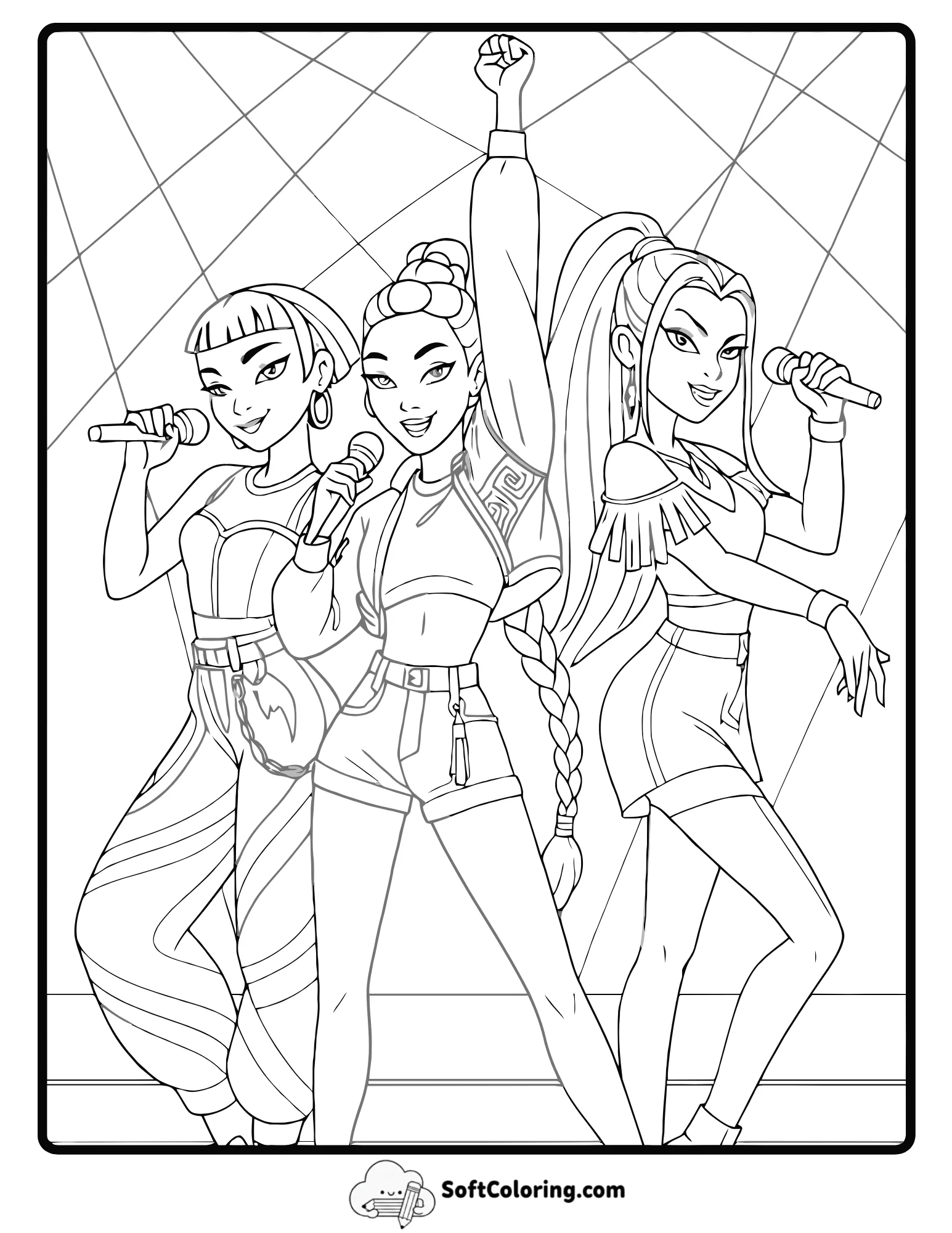 Zoey Hunterix Rapper Coloring Page
