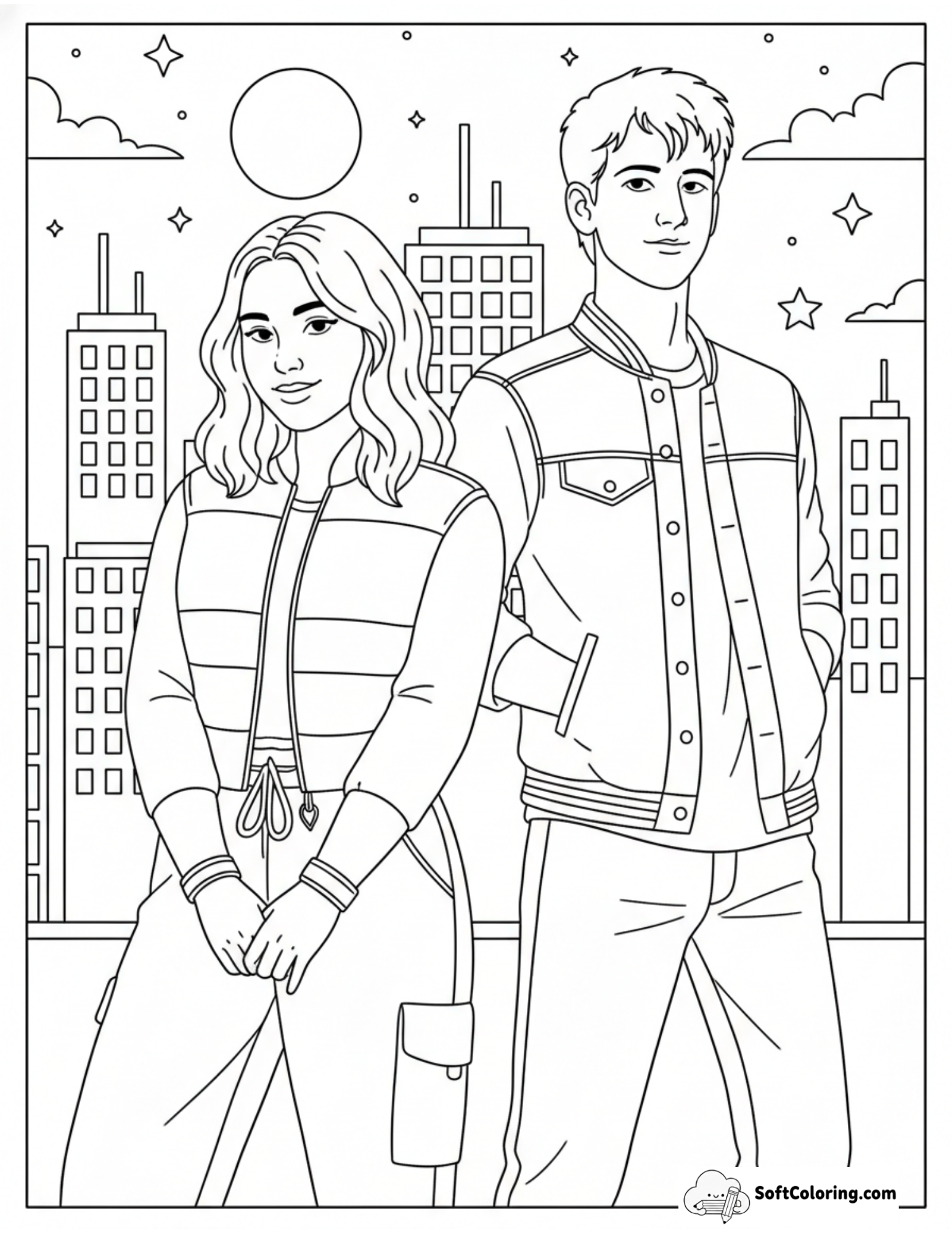 Addison And Zed Posing With Skyscraper