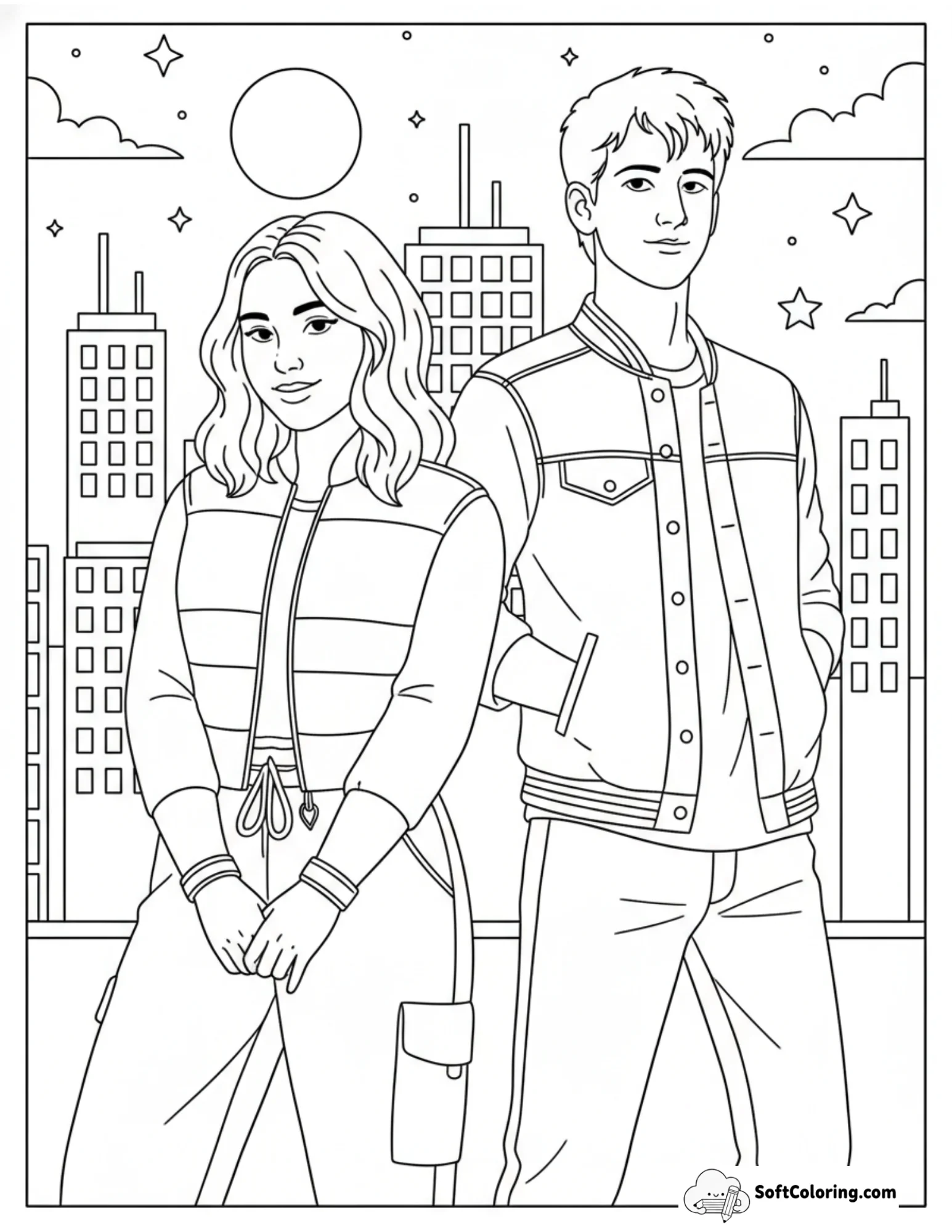 Addison And Zed Posing With Skyscraper