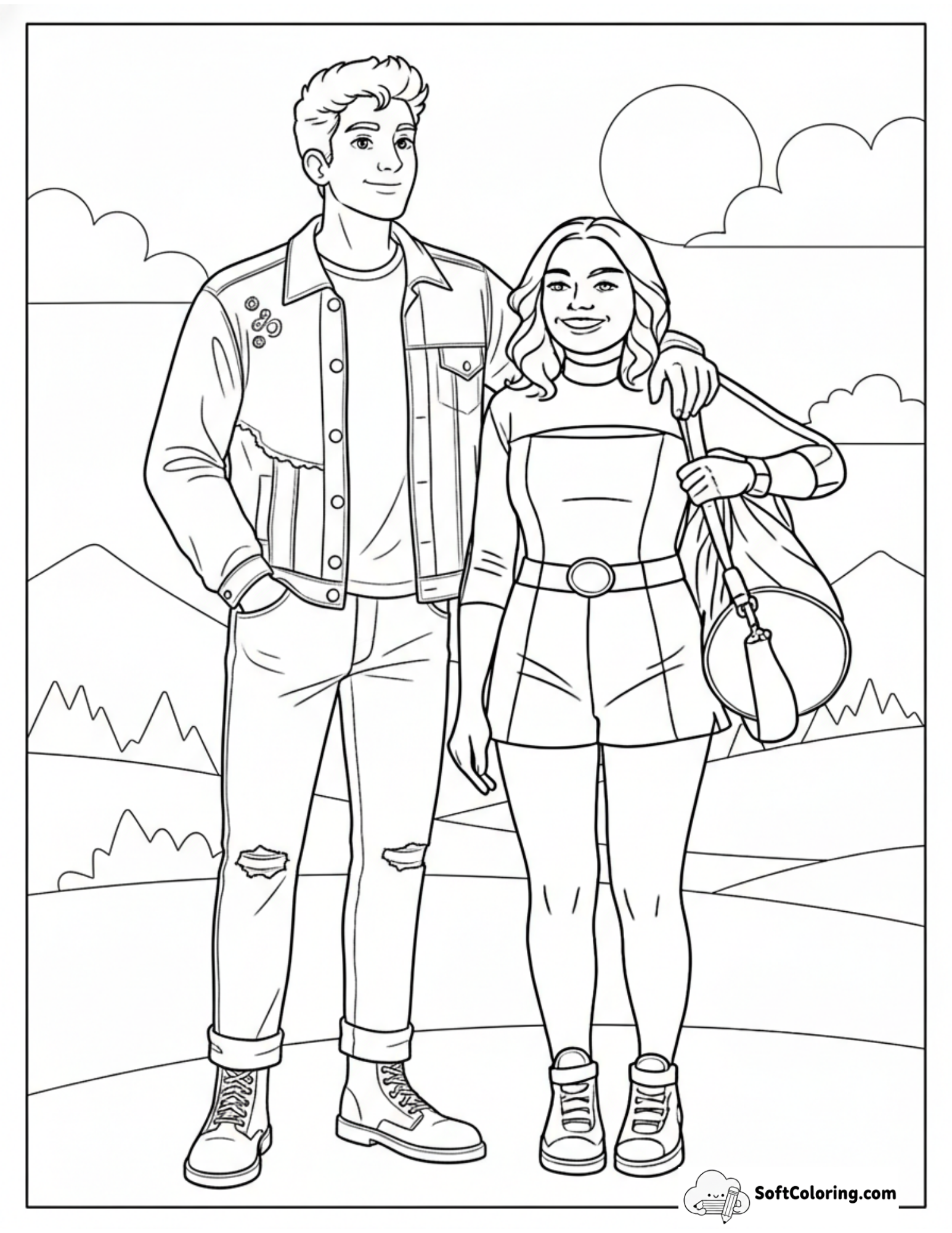 Seabrook Couple With Travel Bag In Mountain