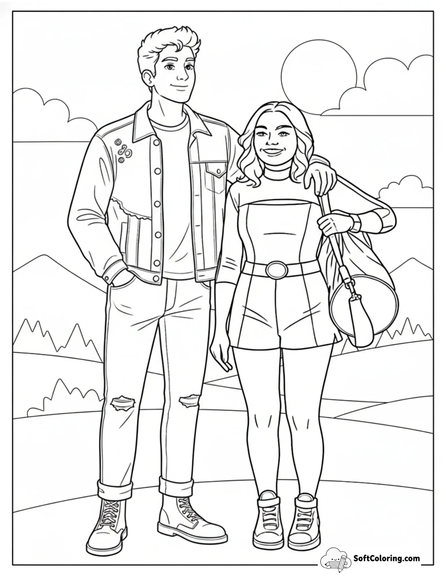 Seabrook Couple With Travel Bag In Mountain