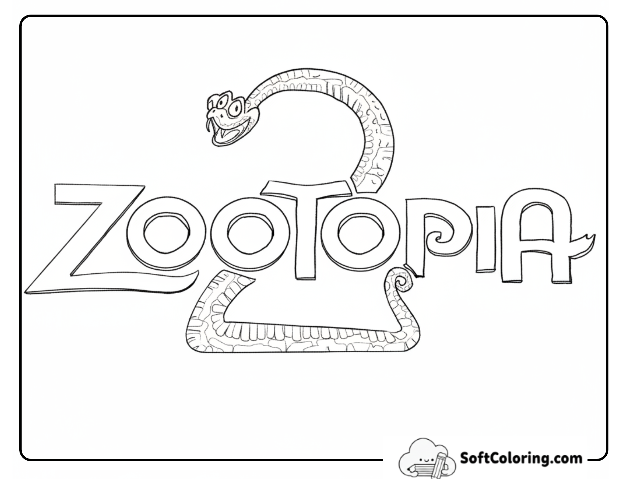 Zootopia 2 Movie Logo With Gary The Snake