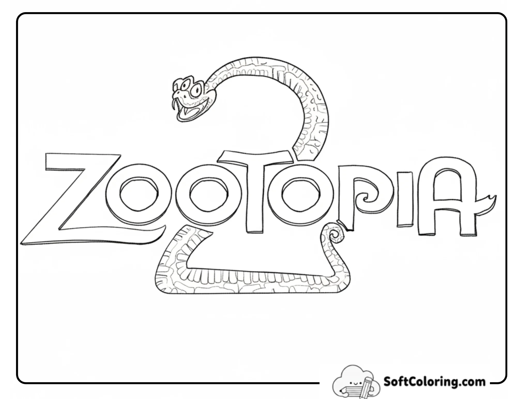 Zootopia 2 Movie Logo With Gary The Snake