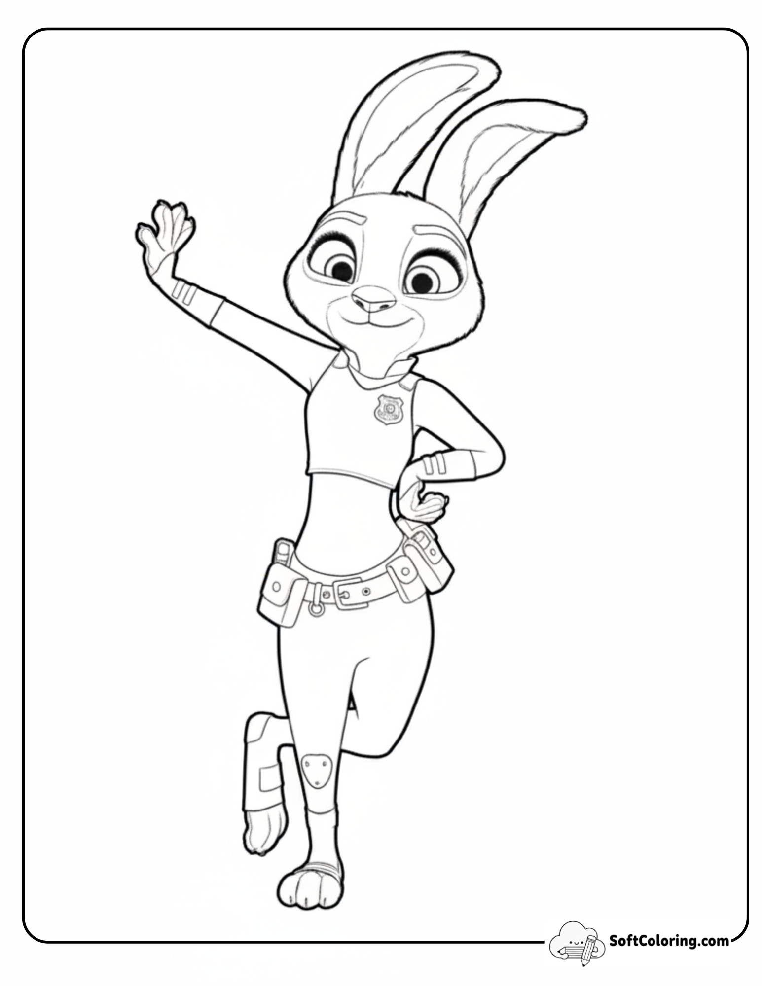 Happy Judy Hopps Waving Hand
