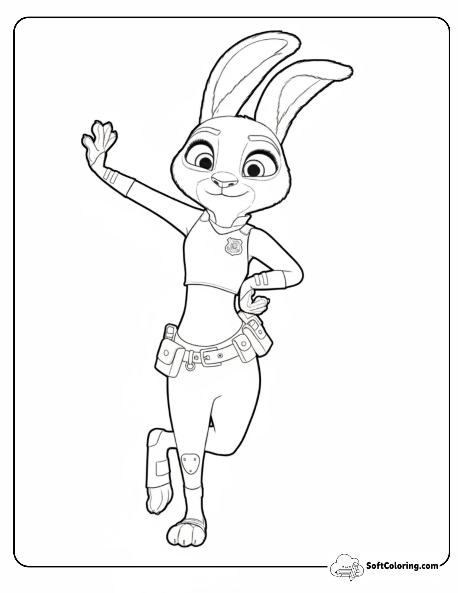 Happy Judy Hopps Waving Hand