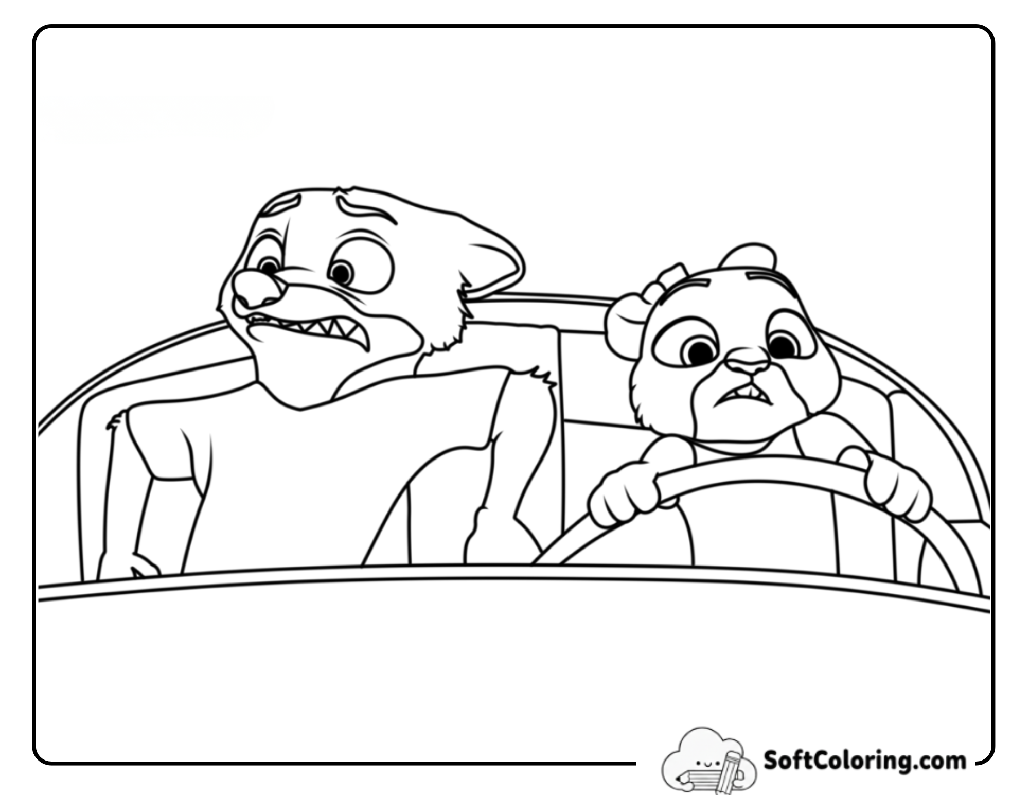 Nick Wilde Driving With Gary The Snake