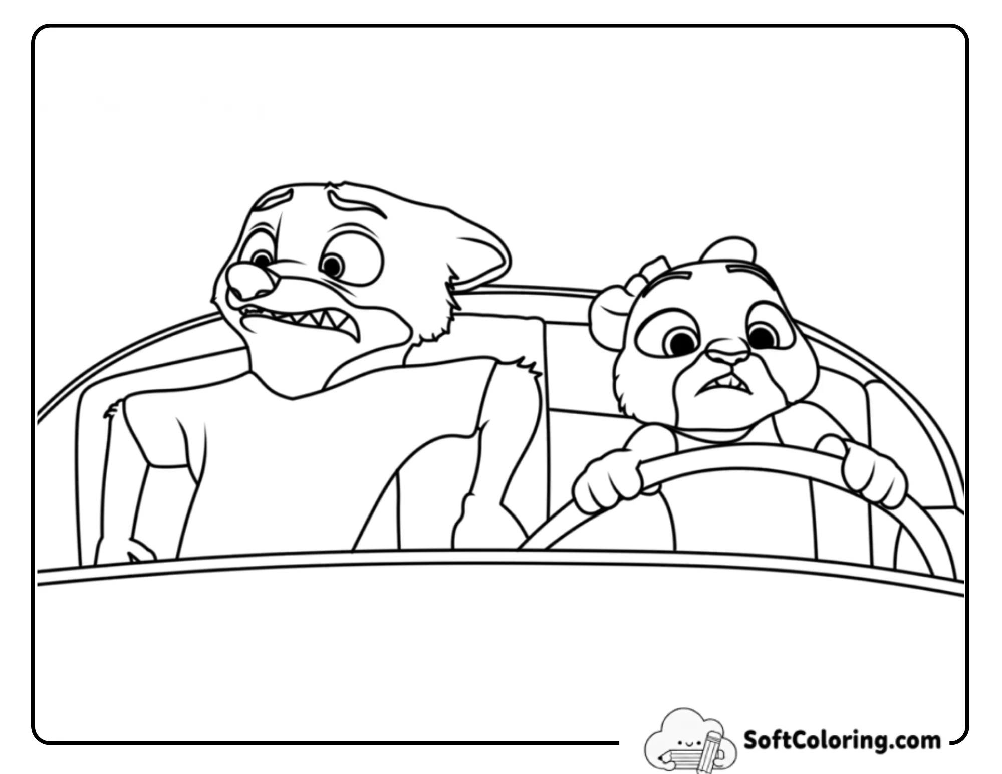 Nick Wilde Driving With Gary The Snake