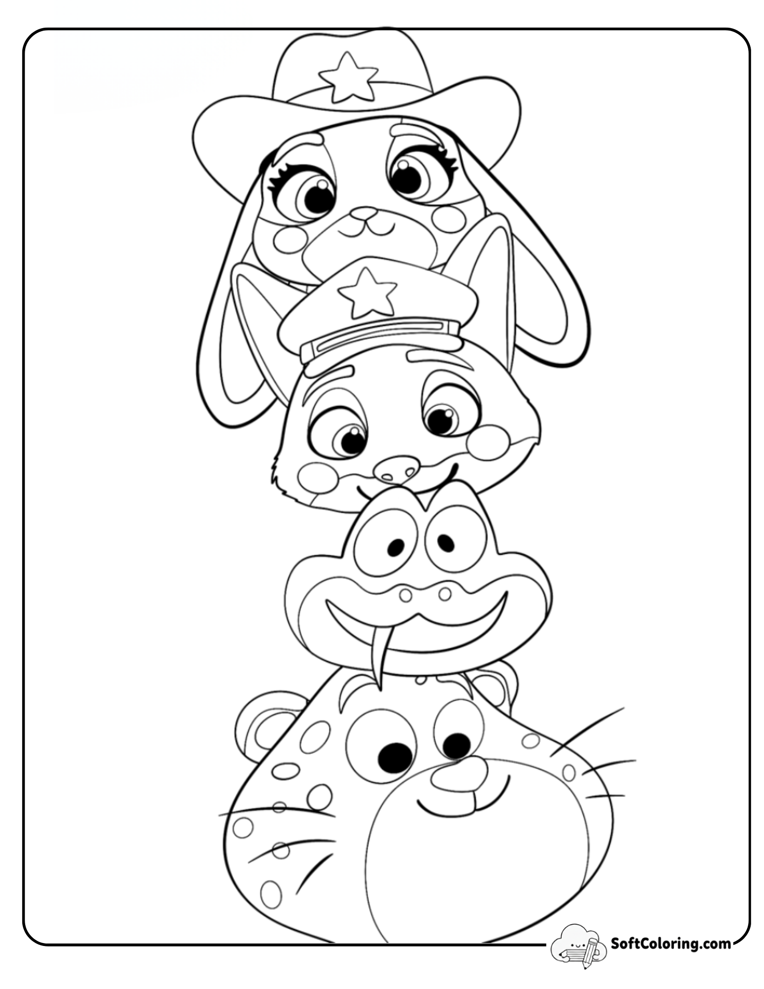 Judy Hopps, Nick Wilde, Gary Snake, And Clawhauser