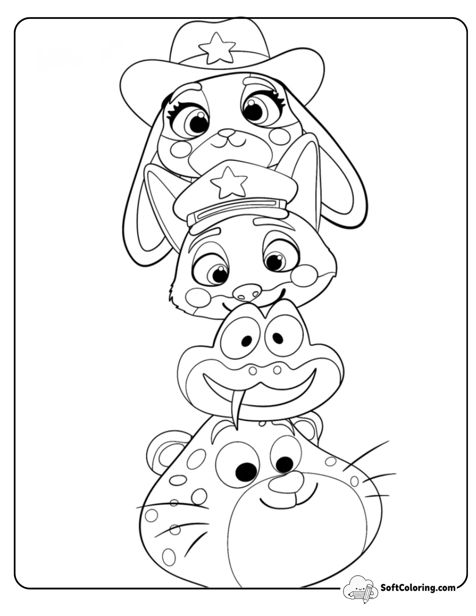 Judy Hopps, Nick Wilde, Gary Snake, And Clawhauser