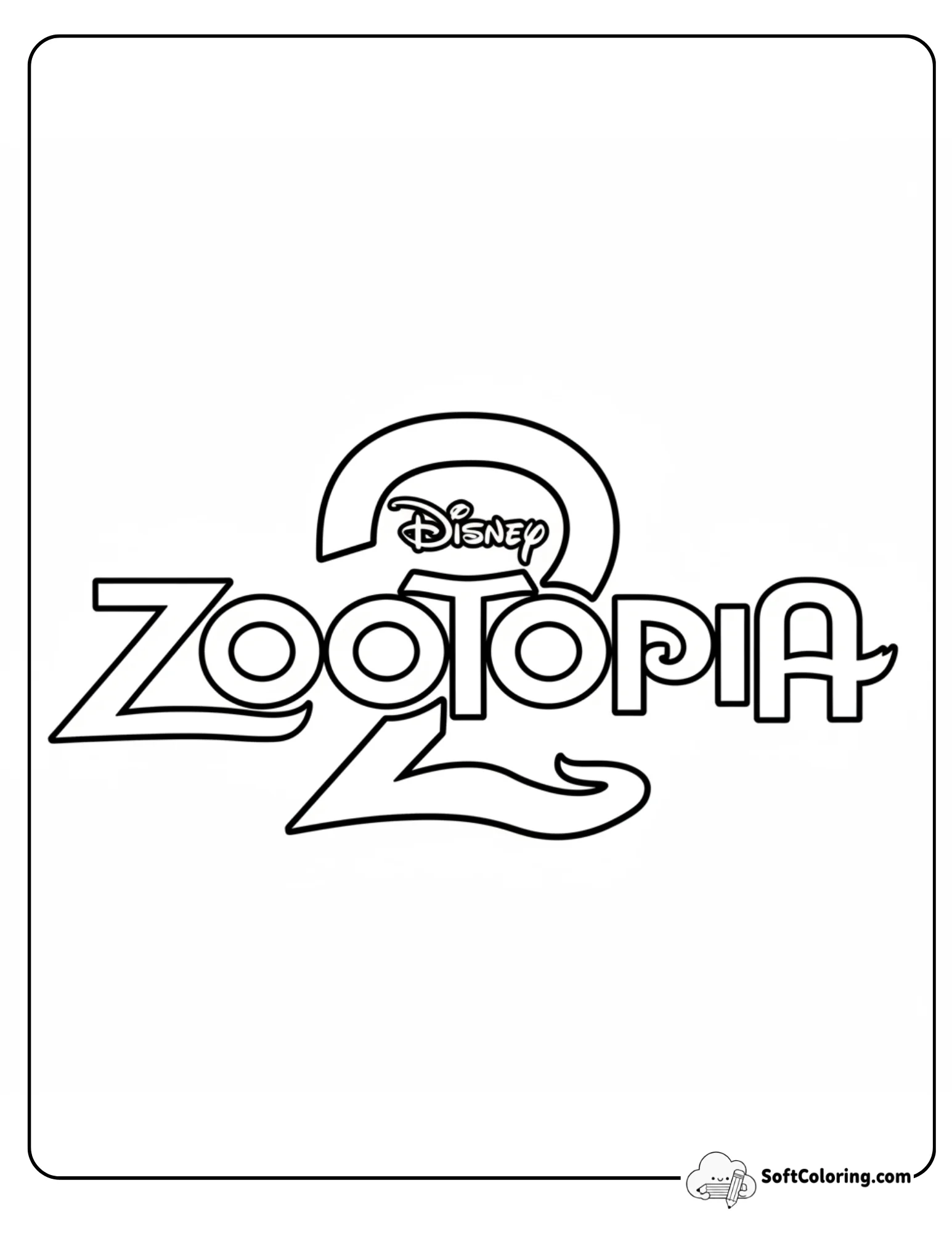 Zootopia 2 Coloring Page
