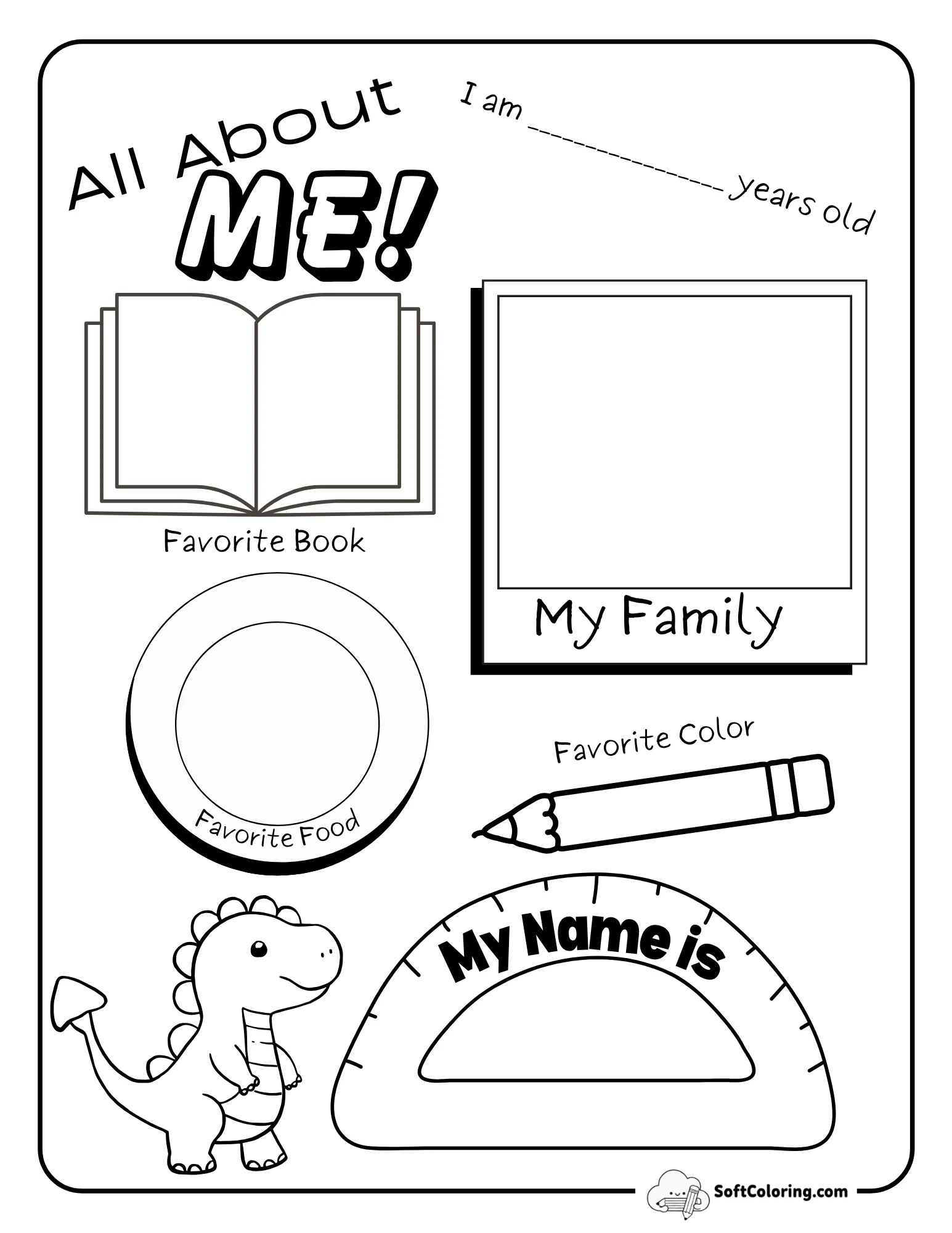 Adorable Kindergarten All About Me Worksheet