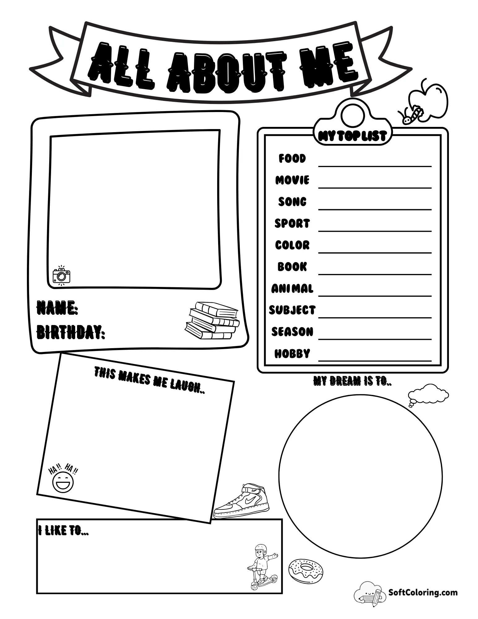 All About Me Printable Worksheet For Grade 1