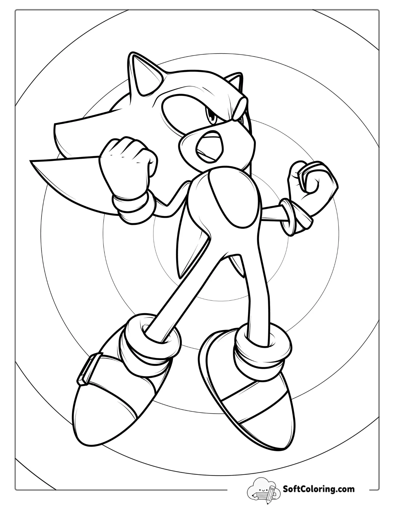 Angry Sonic To Color