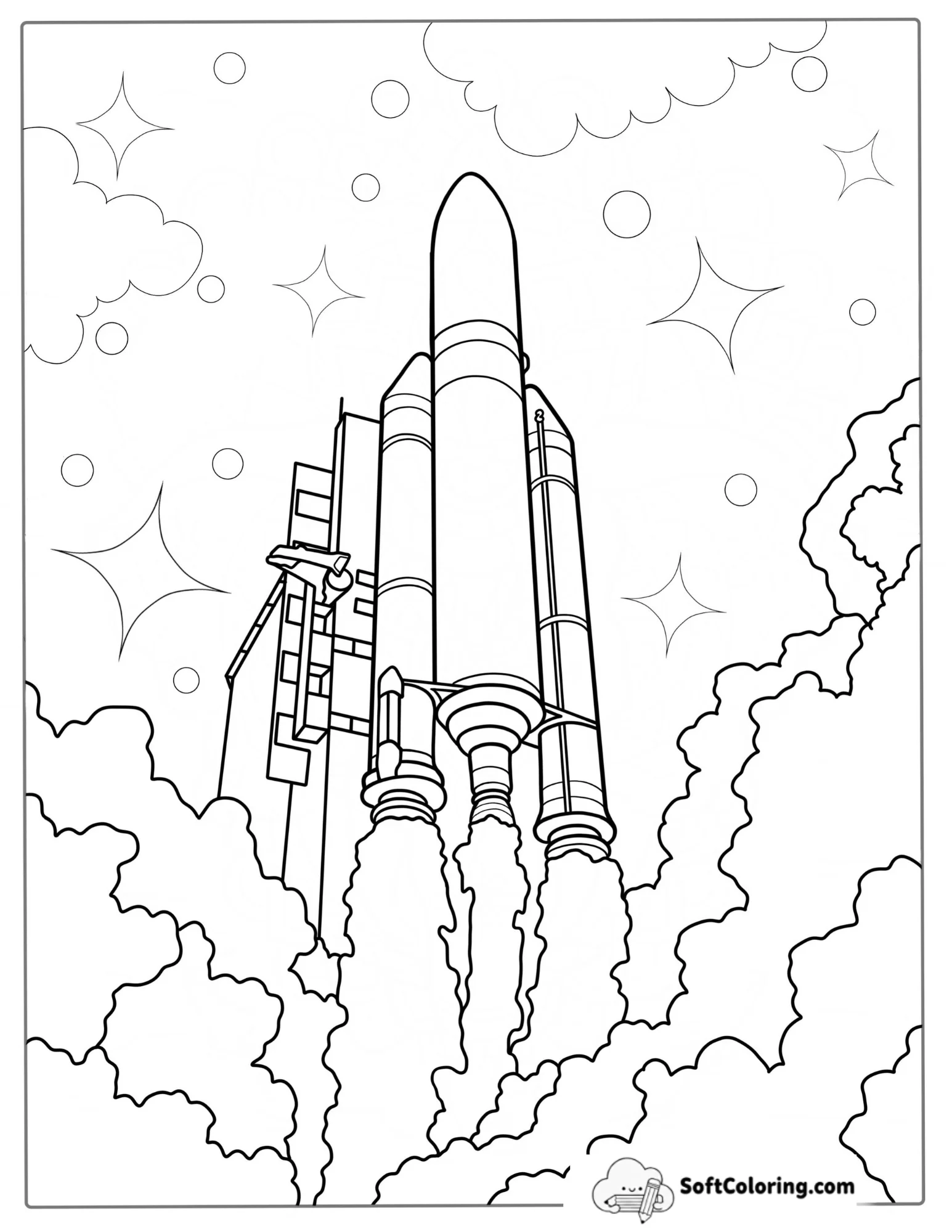 Ariane 5 Rocket Blasting Off Launch Pad