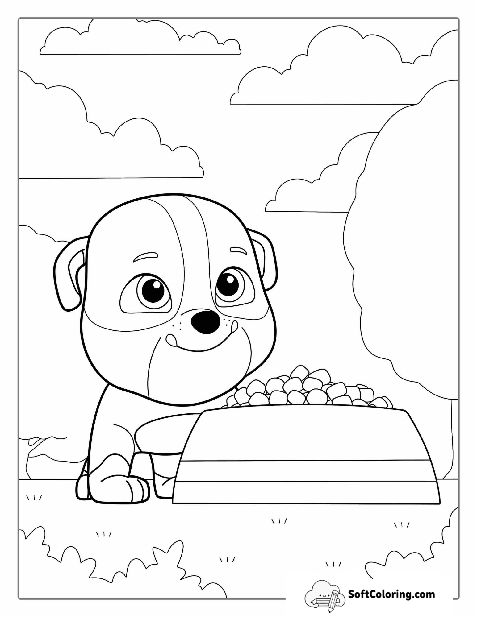 Baby Rubble Character Coloring Sheet