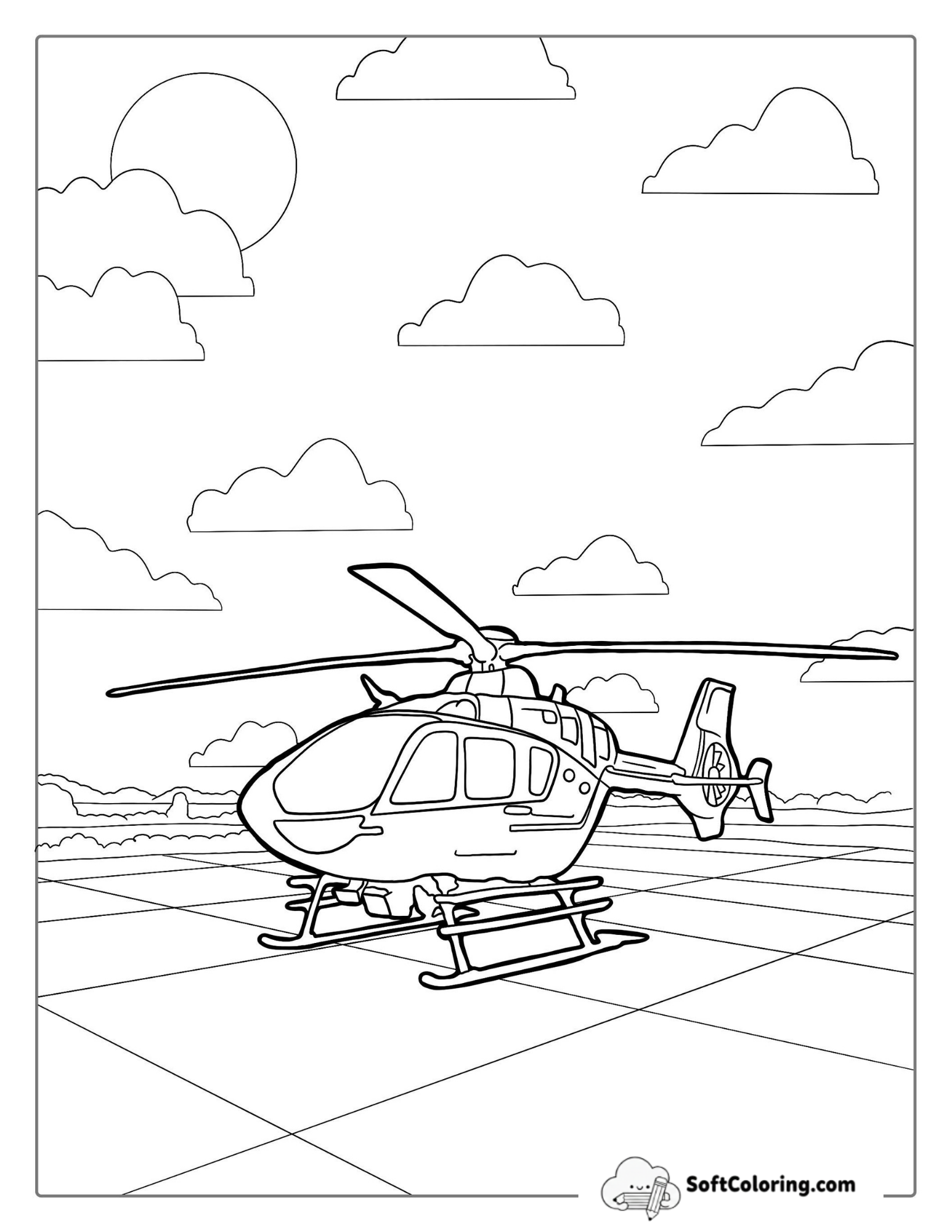 Bell 206 Helicopter Coloring Sheet