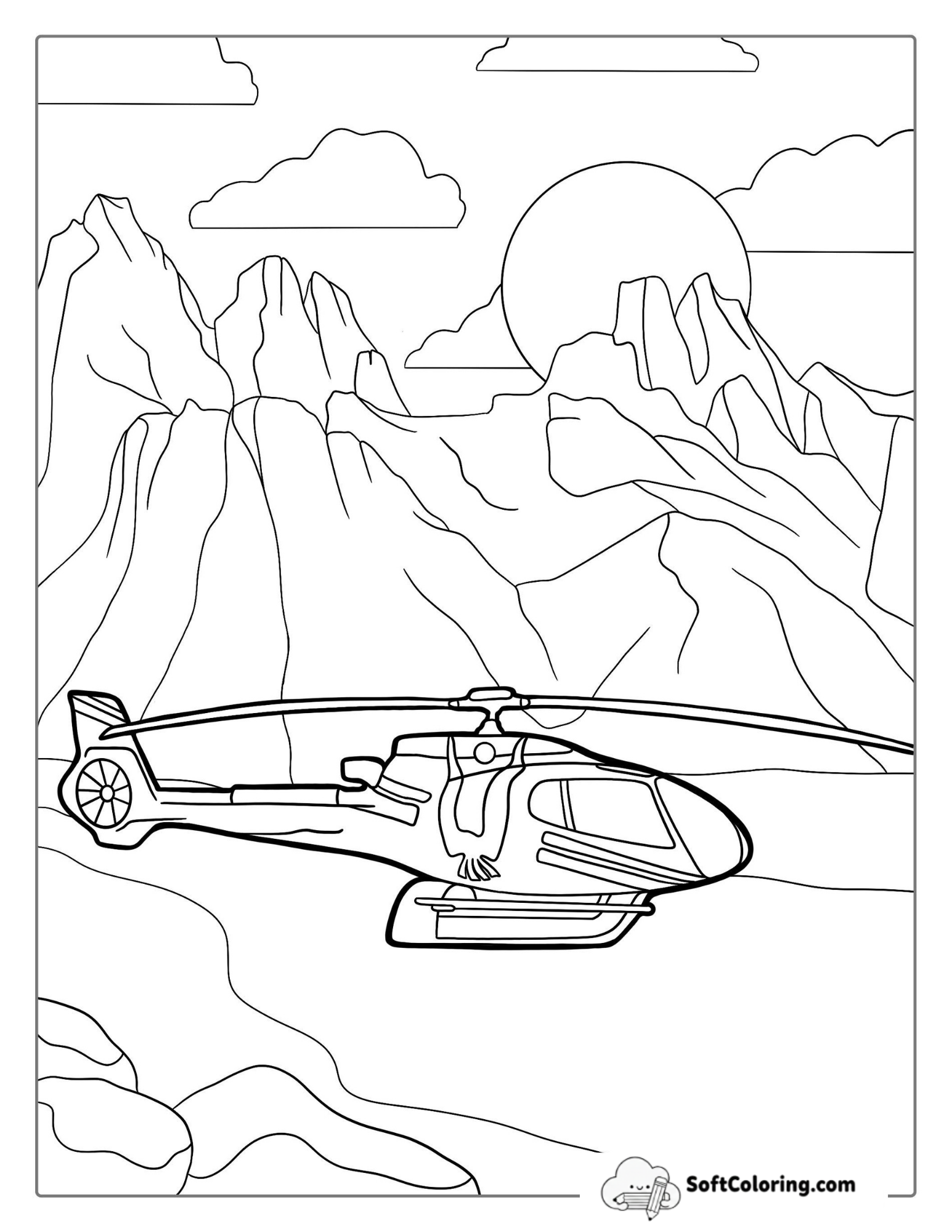 Bell 247 Helicopter Waiting To Lift Off