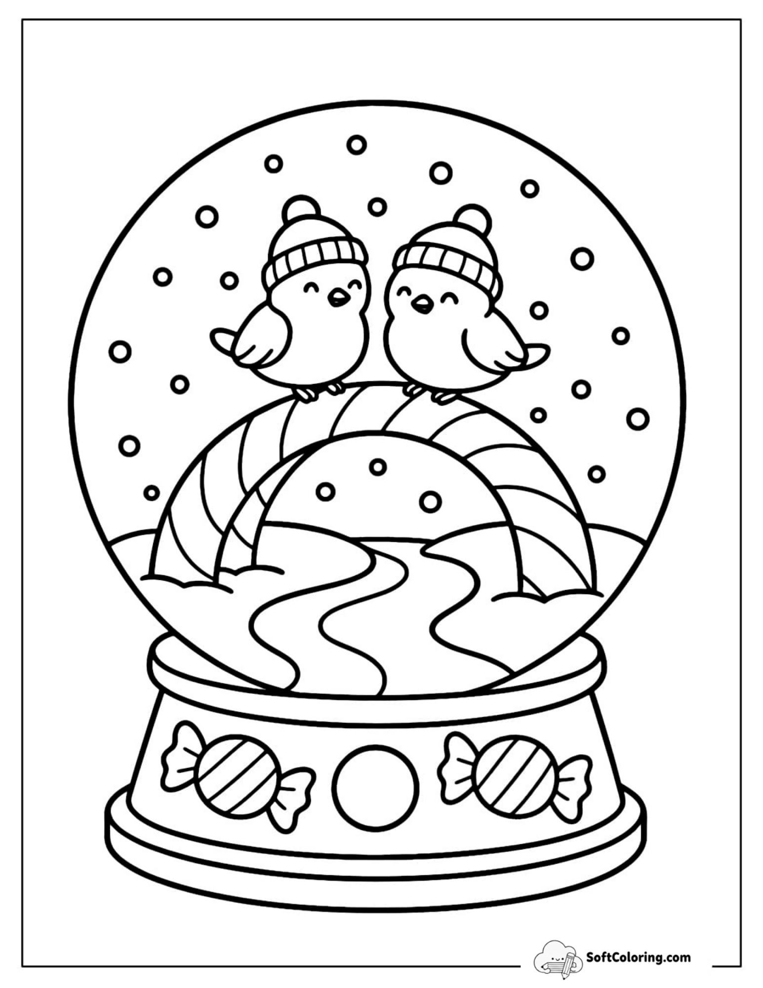 Candy Cane Bridge Snow Globe