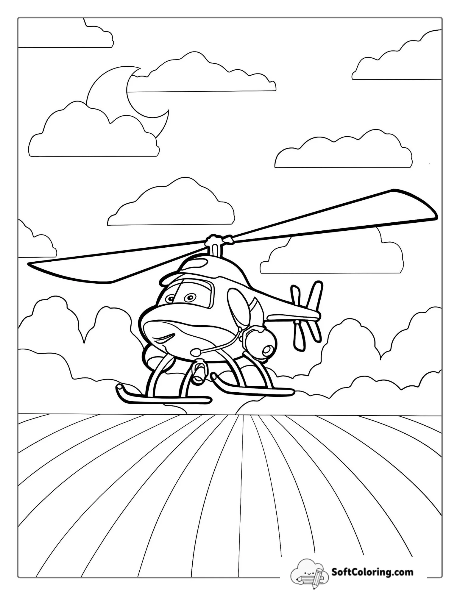 Cathy Copter From Cars Coloring Sheet