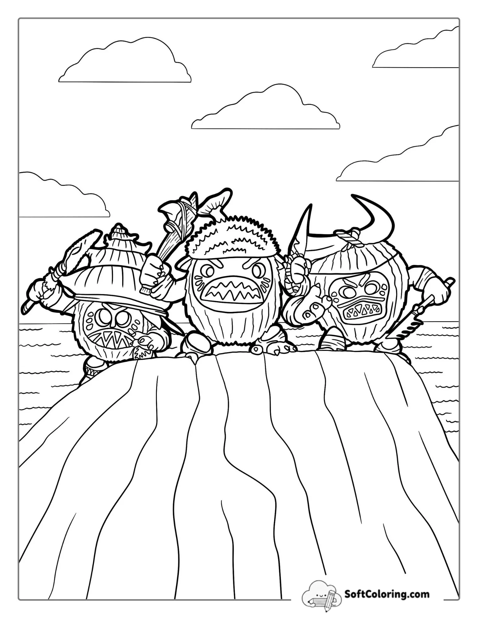 Coconut Pirate Characters From Moana To Color