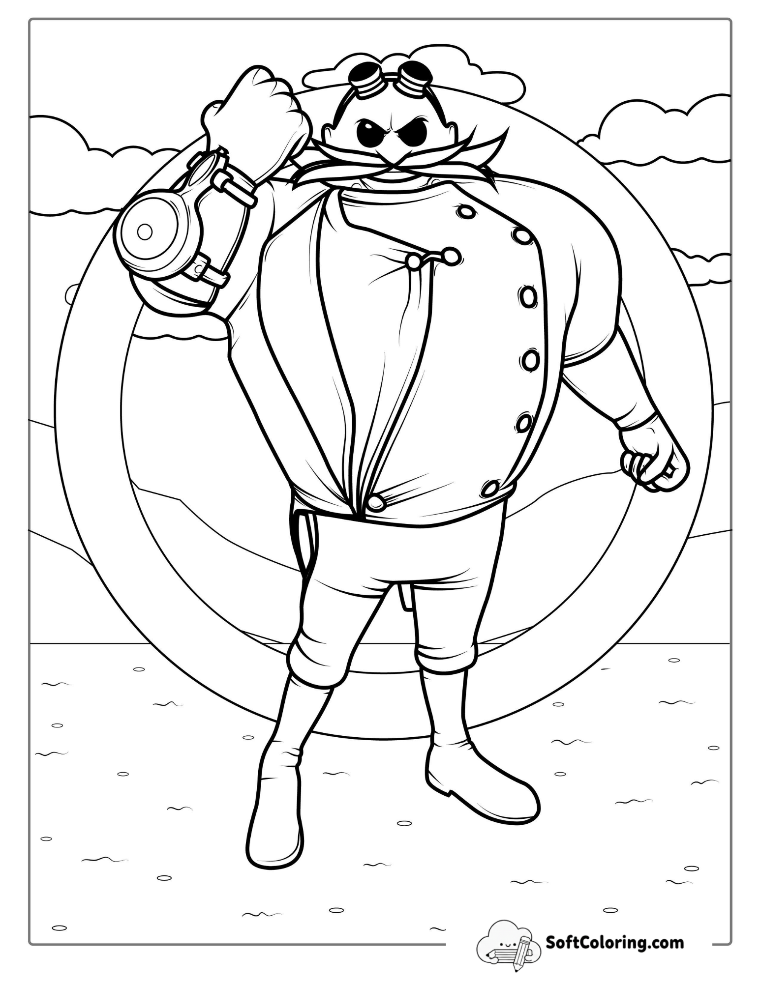 Coloring Page Of Doctor Eggman Villain