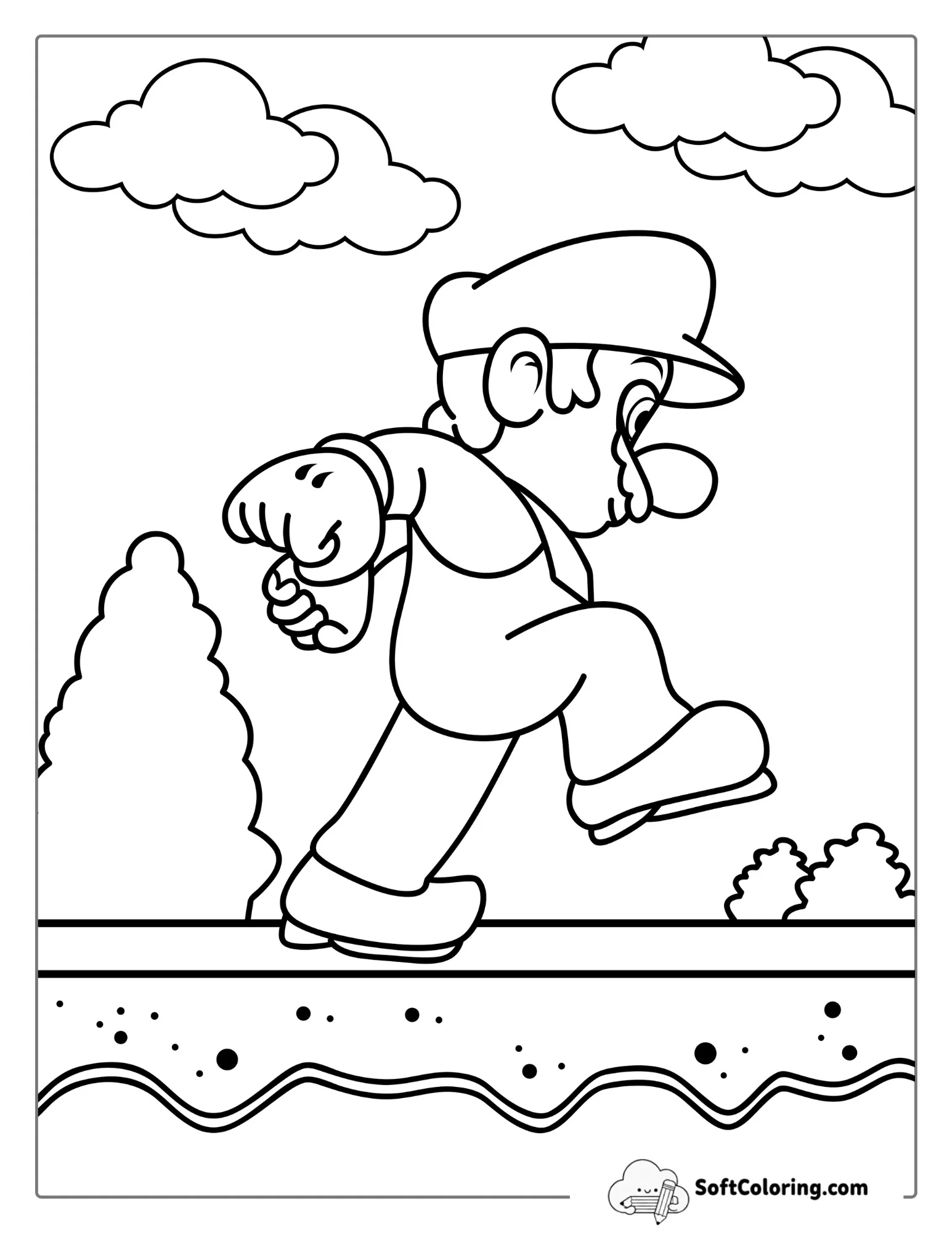 Coloring Page Of Giant Mario