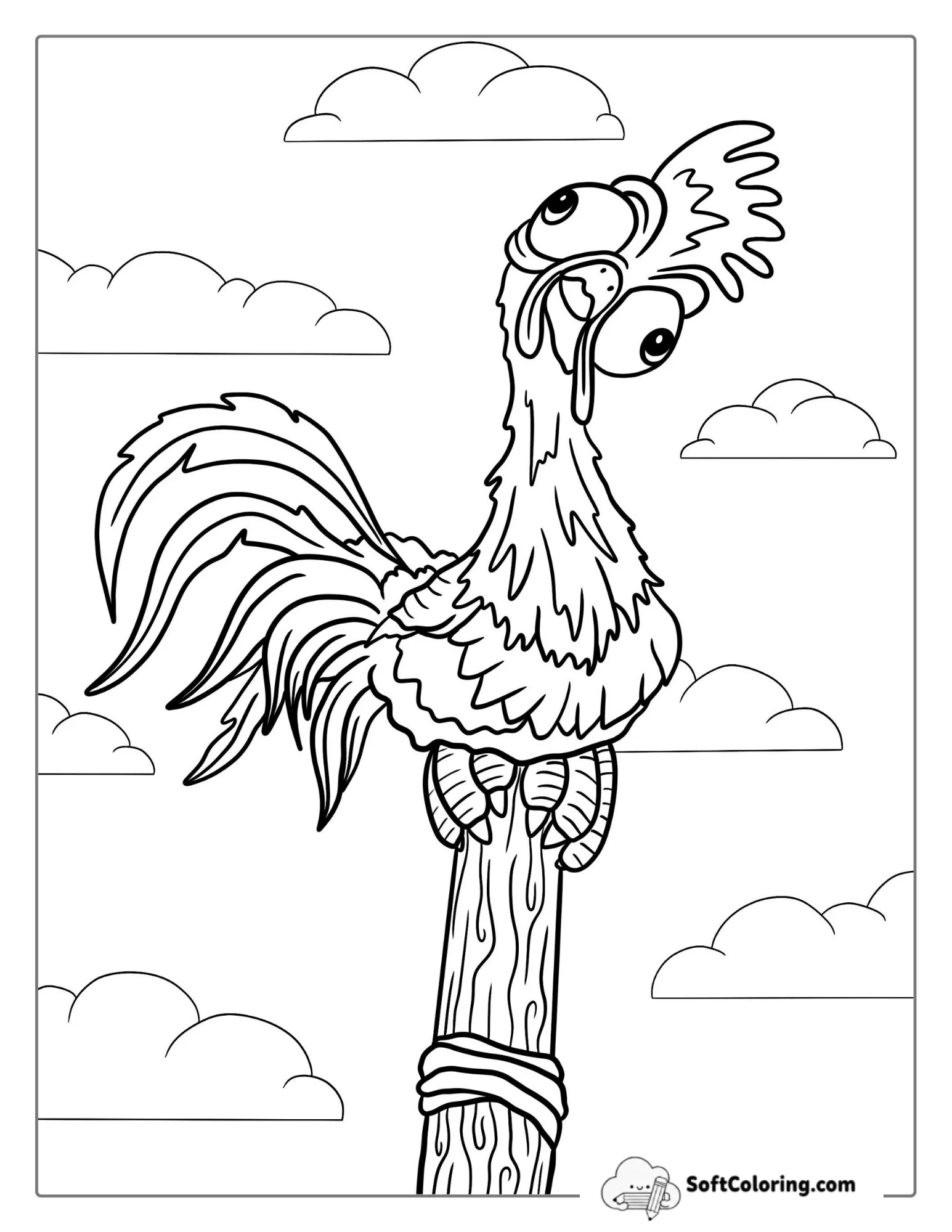 Coloring Page Of Hei Hei The Chicken