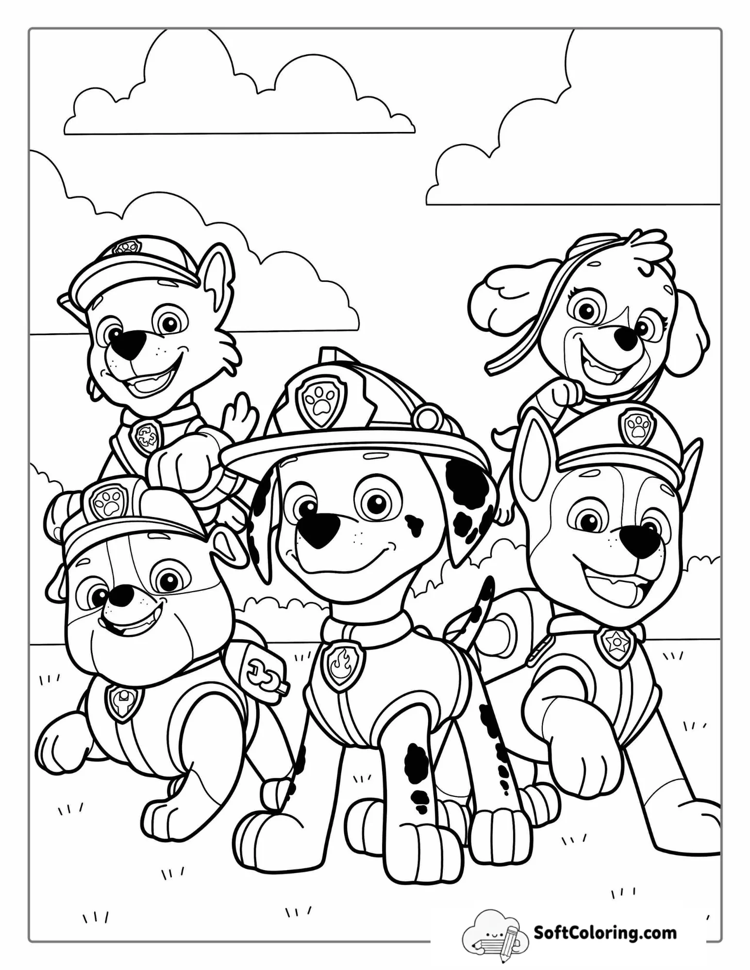 Coloring Page Of Main Paw Patrol Characters