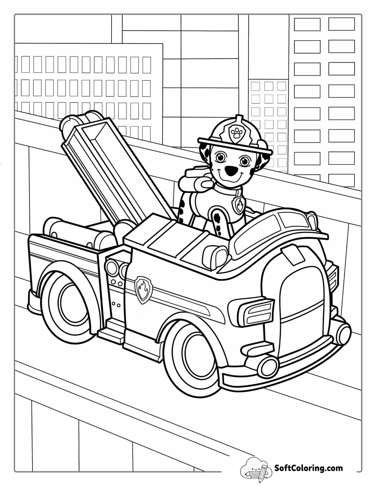 Marshall Fire Truck Driving Through The City
