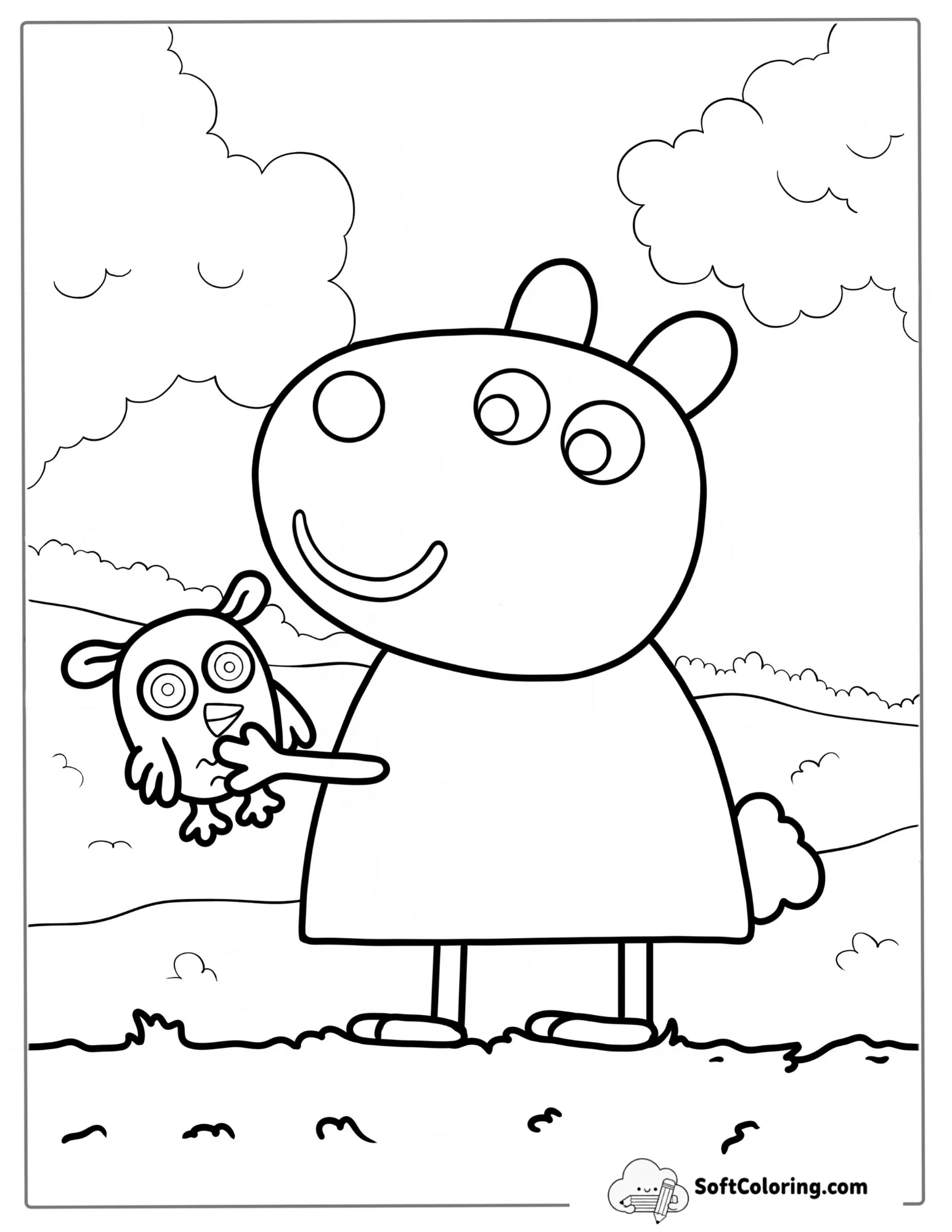 Coloring Page Of Peppa Pig Suzy For Kids