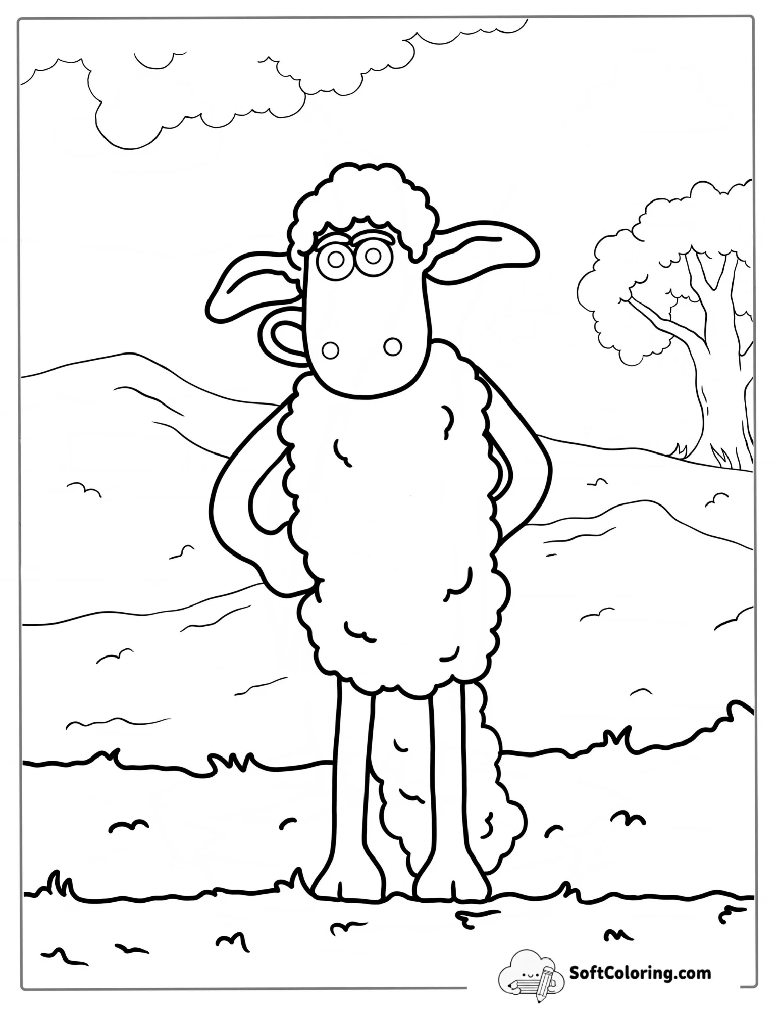 Coloring Page Of Shaun The Sheep