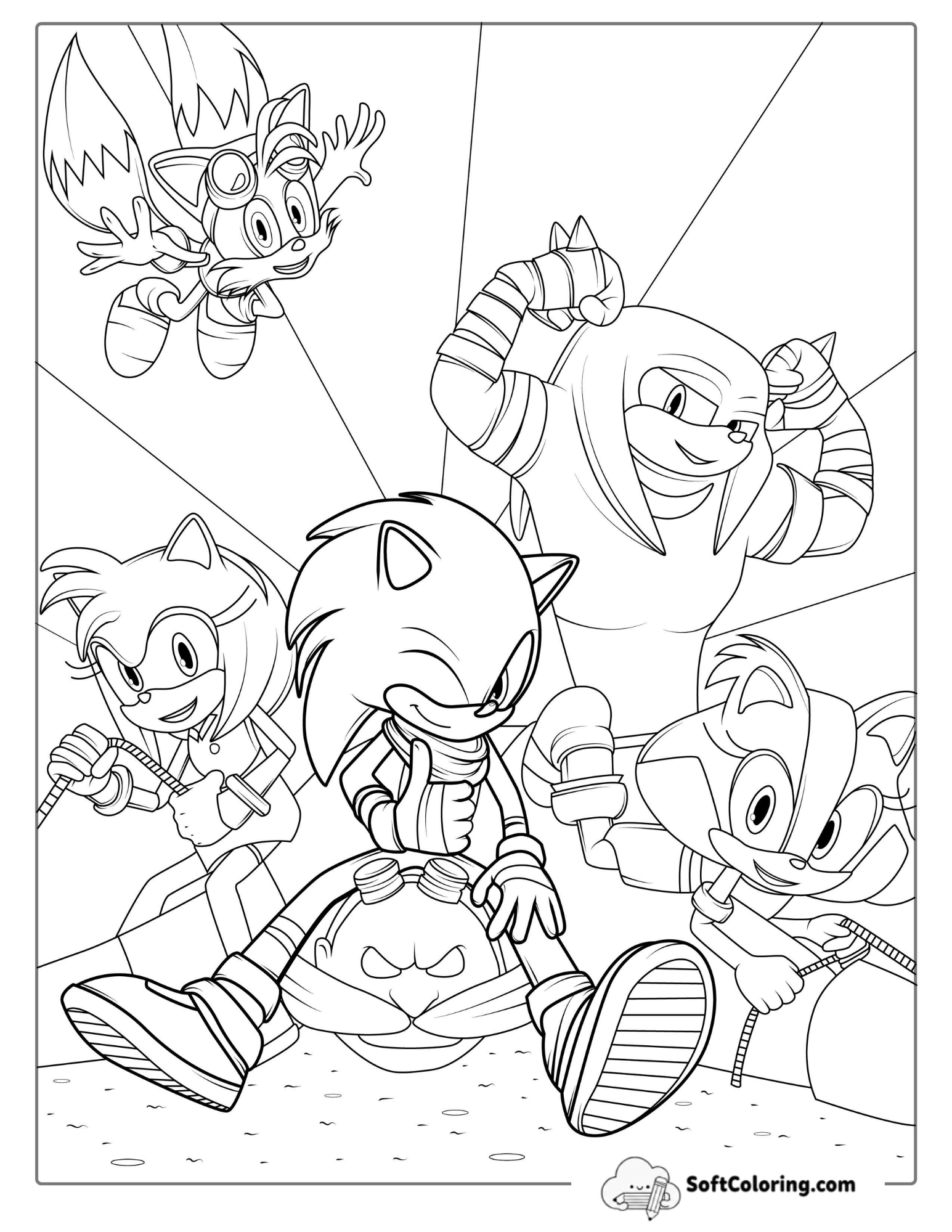 Coloring Page Of Sonic And Friends