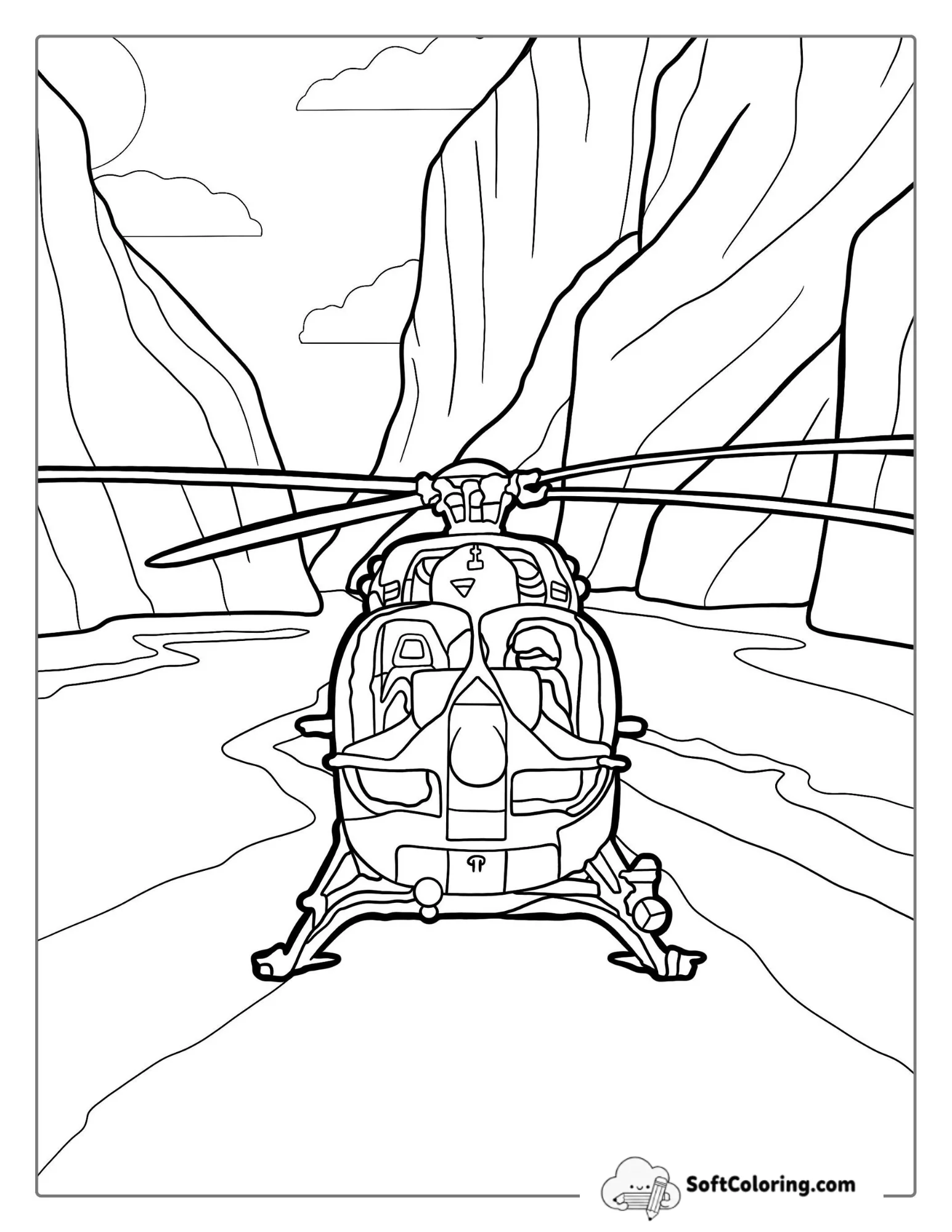Coloring Sheet Of Bell 206 Helicopter