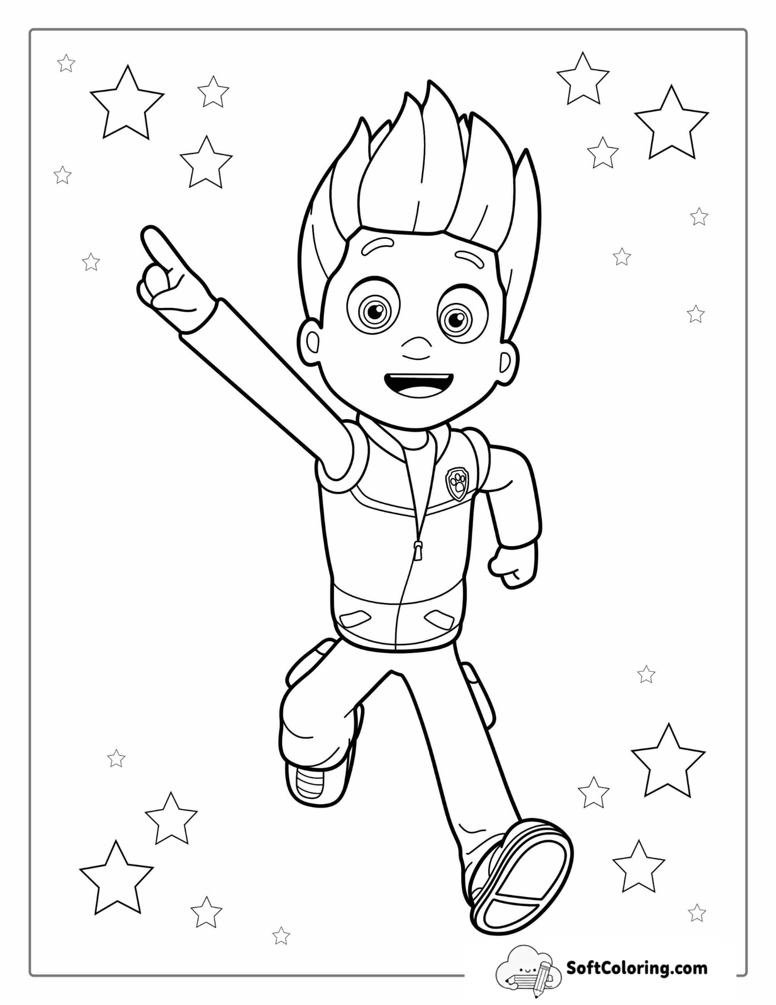 Coloring Sheet Of Ryder From Paw Patrol