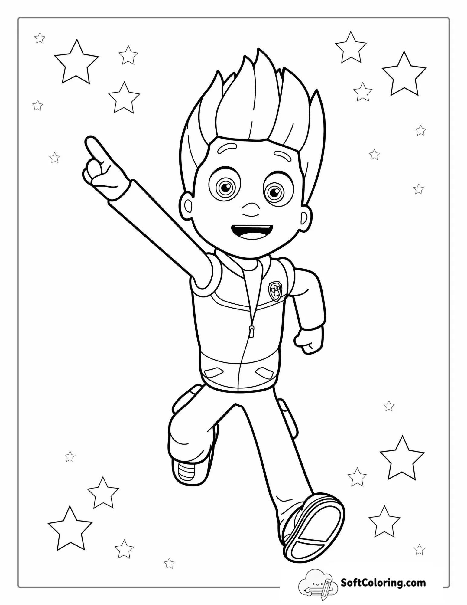 Coloring Sheet Of Ryder From Paw Patrol