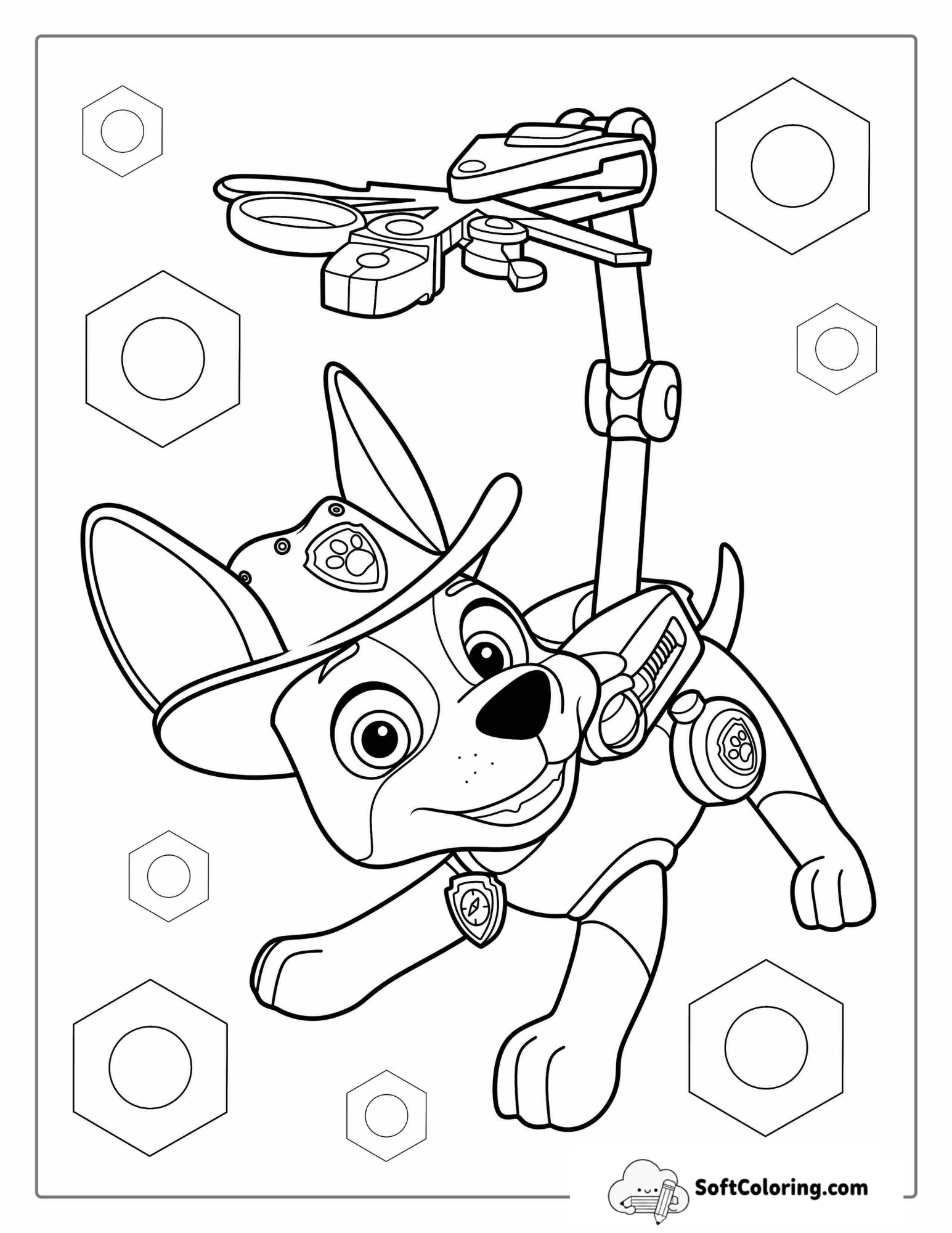 Coloring Sheet Of Tracker From Paw Patrol