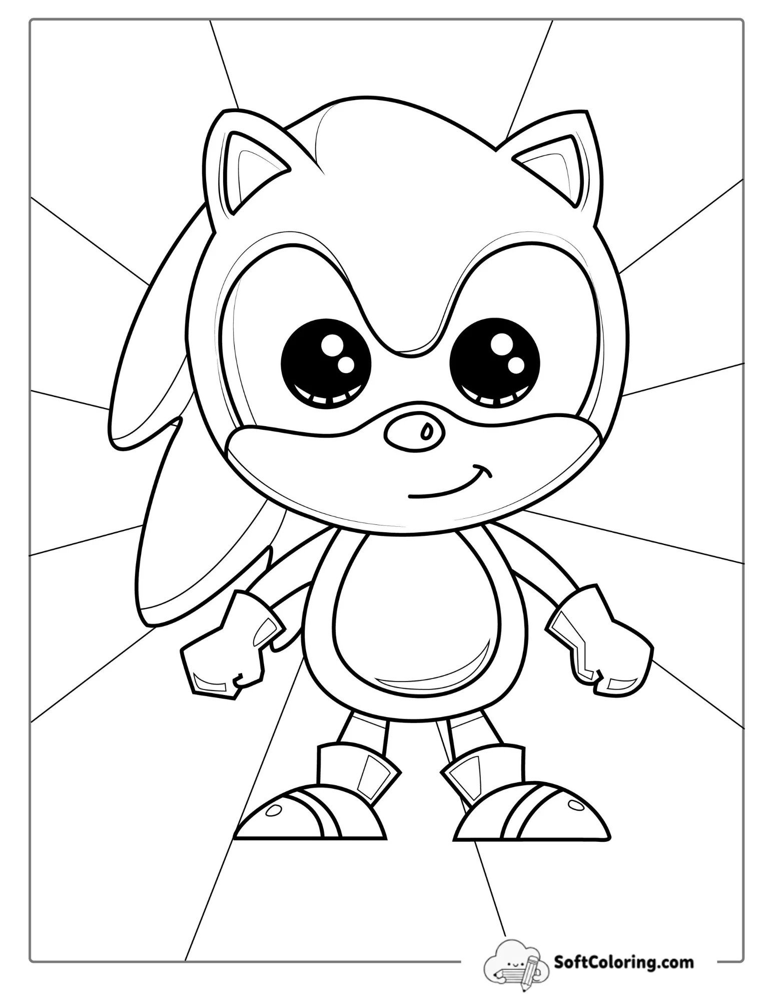 Cute Baby Sonic Cartoon To Color