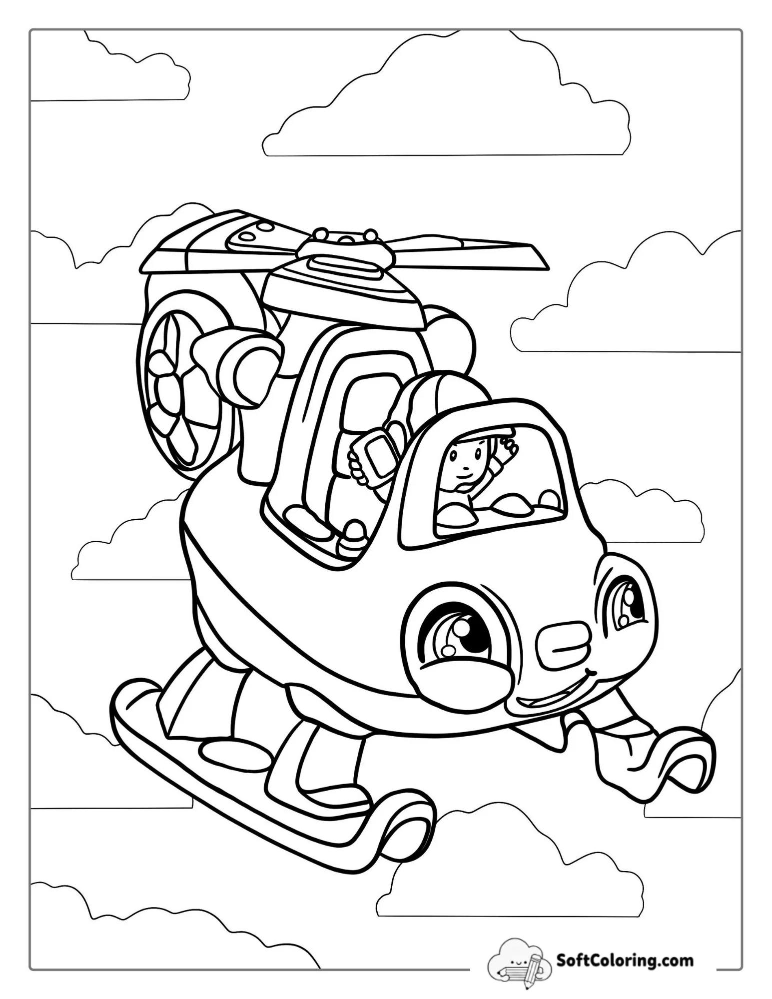 Cute Cartoon Helicopter For Kids