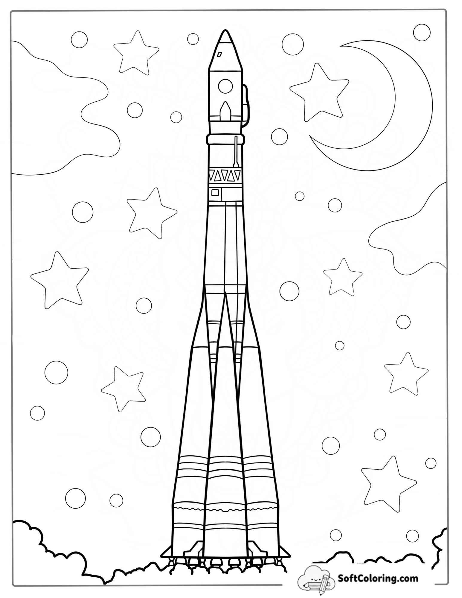 Detailed Outline Of Soyuz Rocket To Color