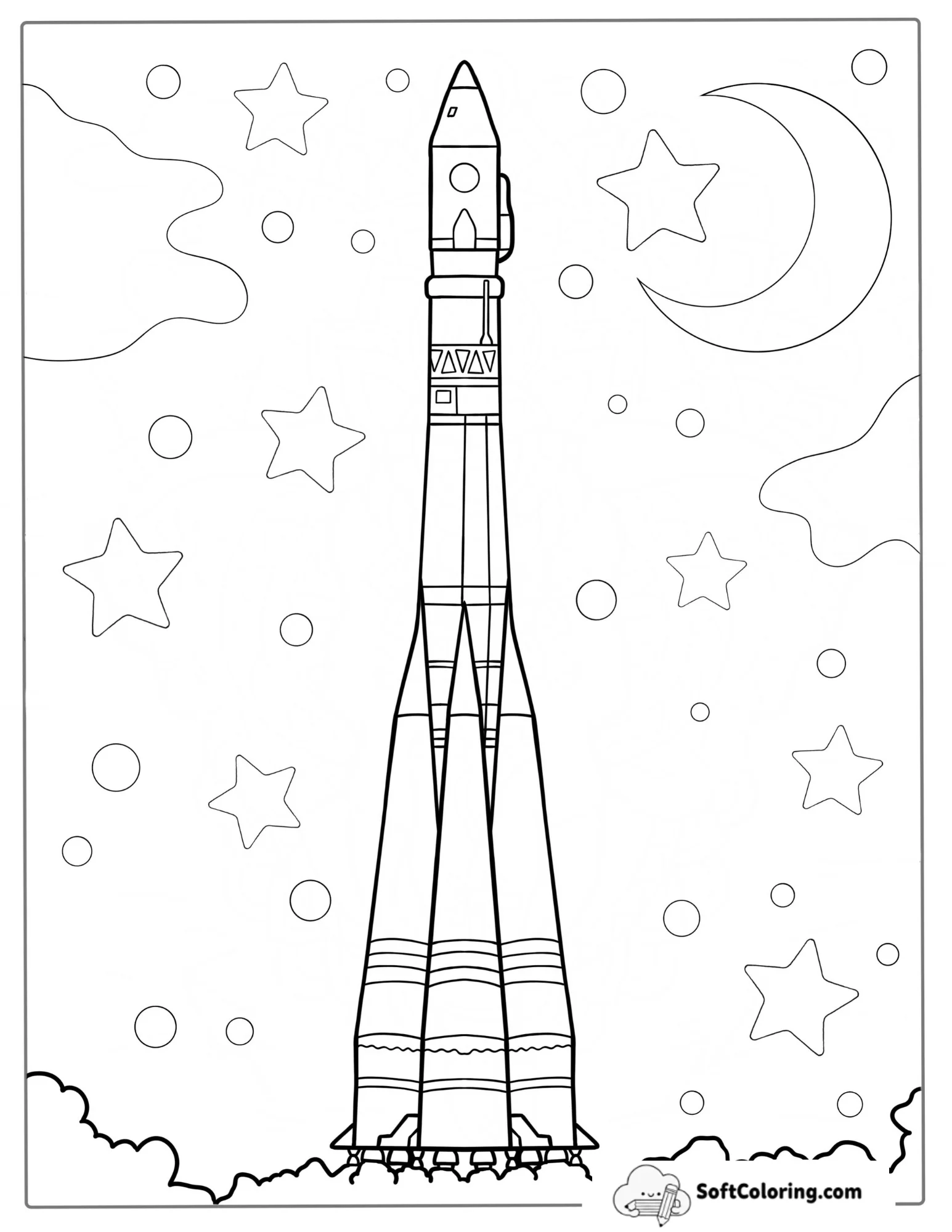 Detailed Outline Of Soyuz Rocket To Color
