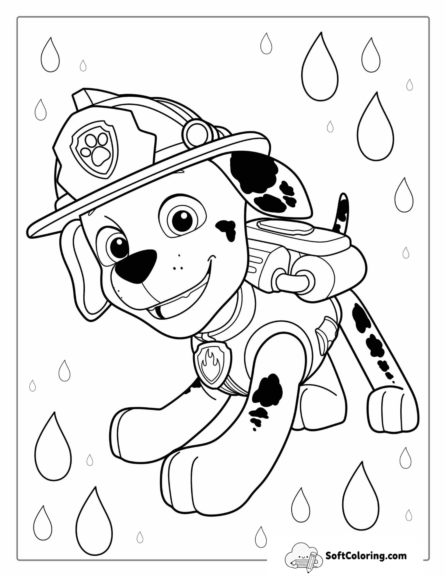 Easy Coloring Page Of Marshall To Color