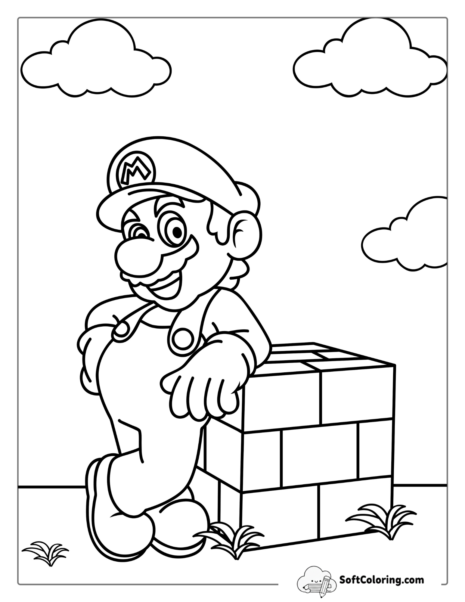 Easy Mario Coloring Sheet