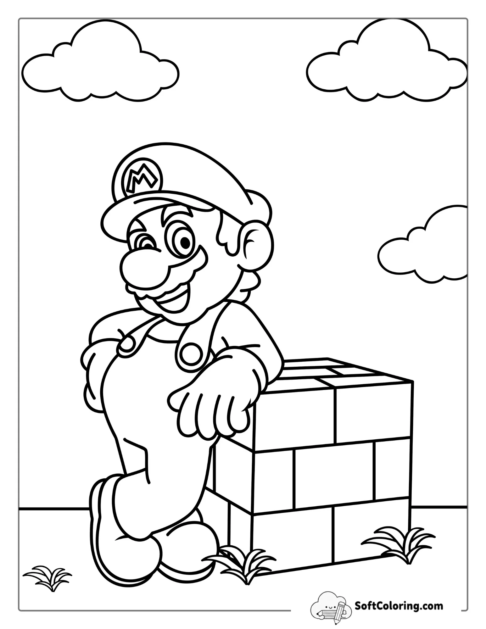 Easy Mario Coloring Sheet
